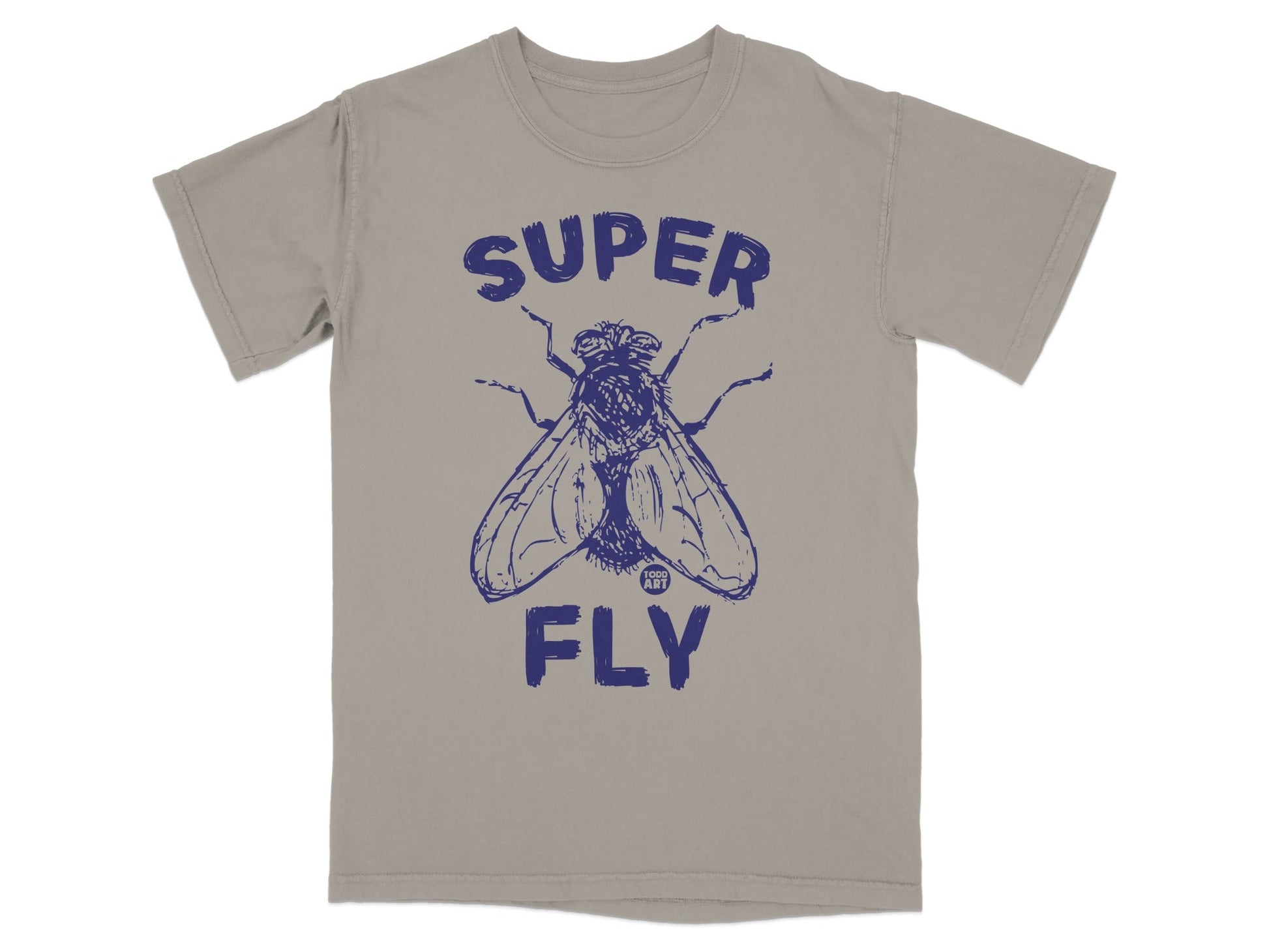 Super Fly Graphic T-Shirt with Blue Insect Design