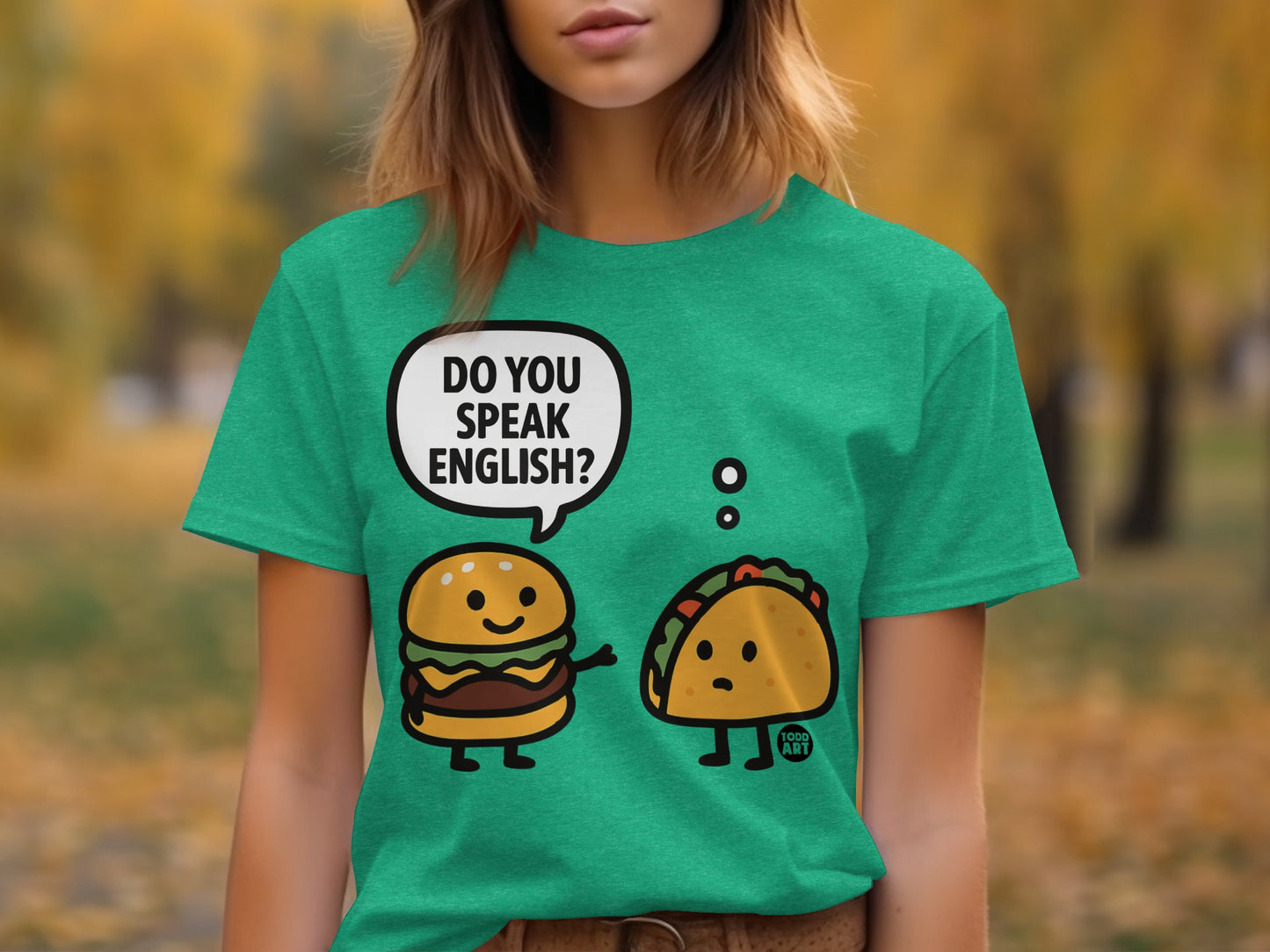 Do You Speak English Burger Taco Graphic T-shirt