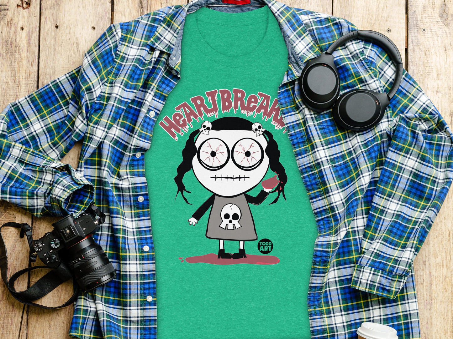 Heavy Breakup Cartoon Character T-Shirt Design