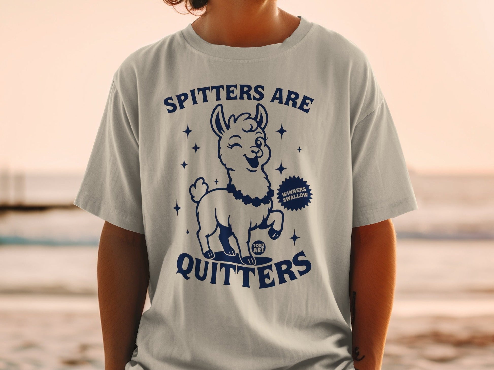 Spitters Are Quitters Funny Llama Graphic T-Shirt