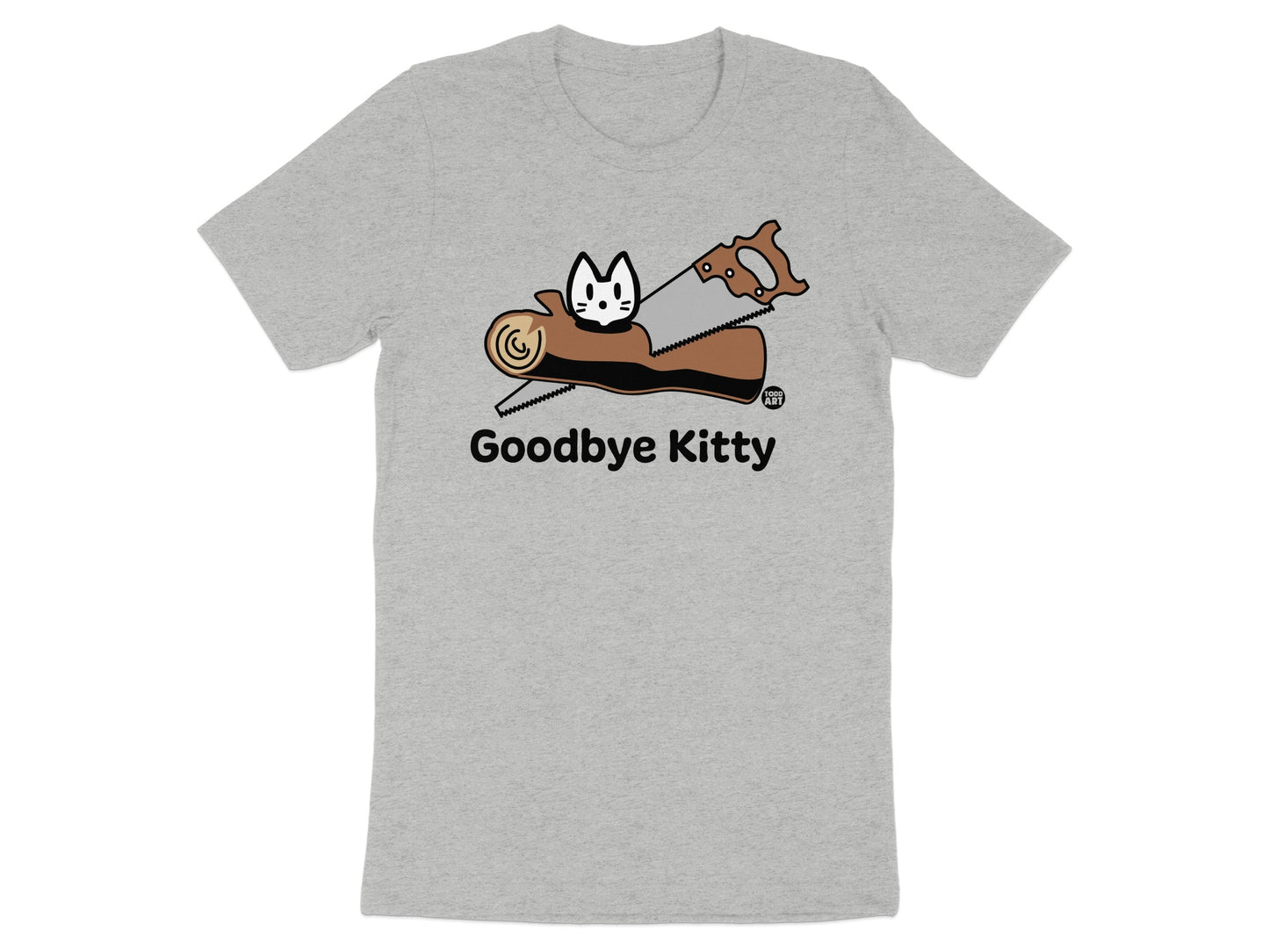 Goodbye Kitty Funny Cat T-Shirt with Saw Design
