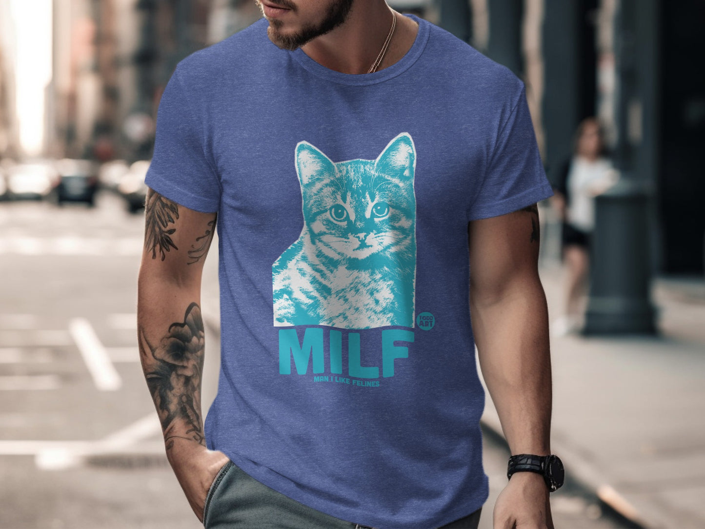 MILF Man I Love Felines Cat Graphic T-Shirt