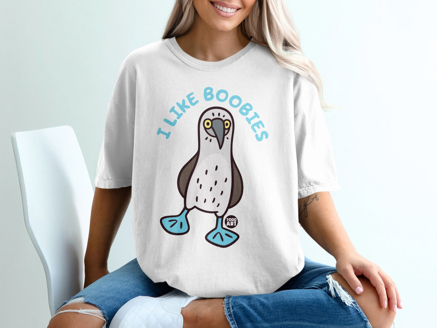 I Like Boobies Blue Footed Booby Graphic Shirt