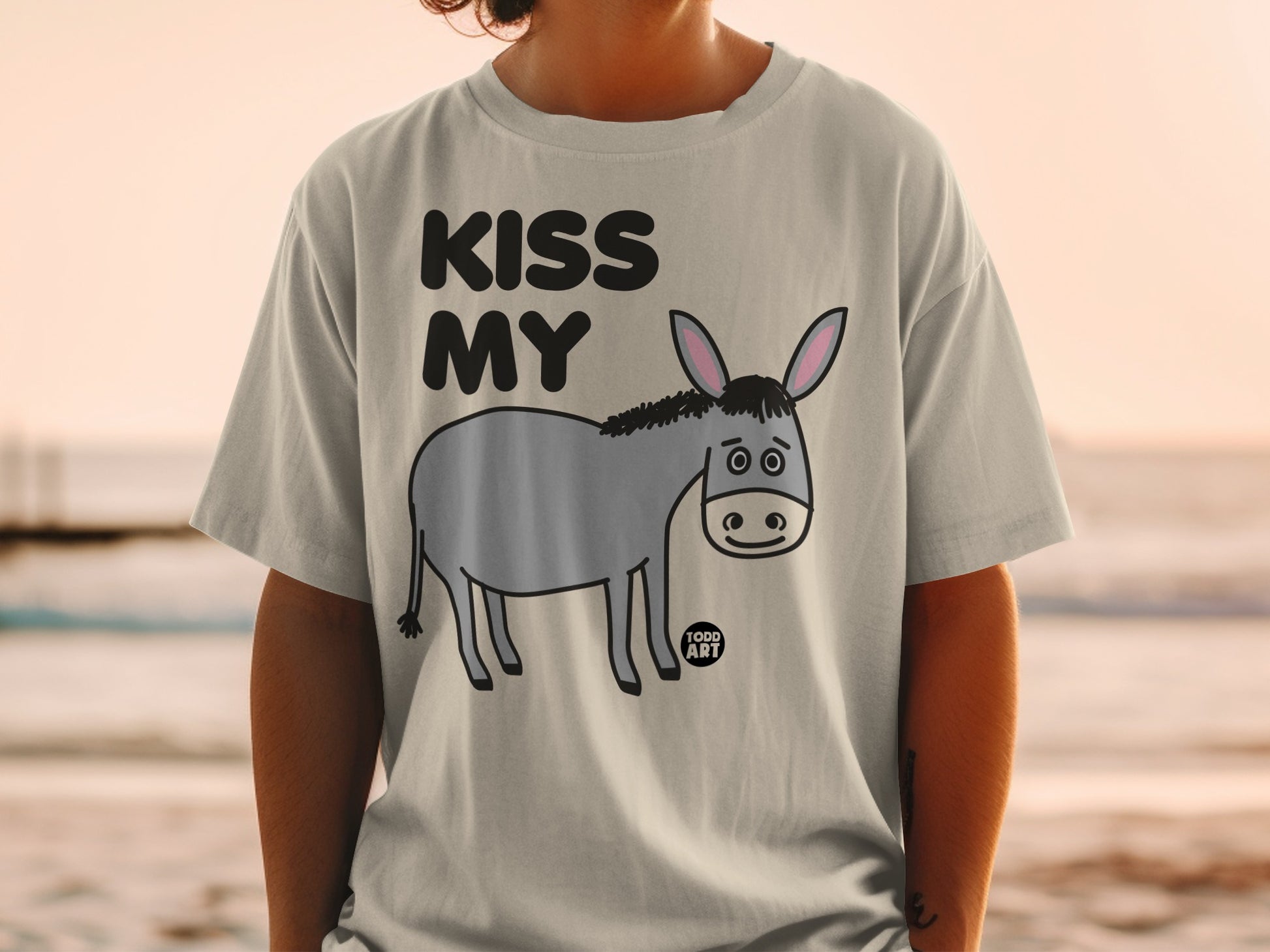 Kiss My Donkey Funny Graphic Tee Todd Art Shirt