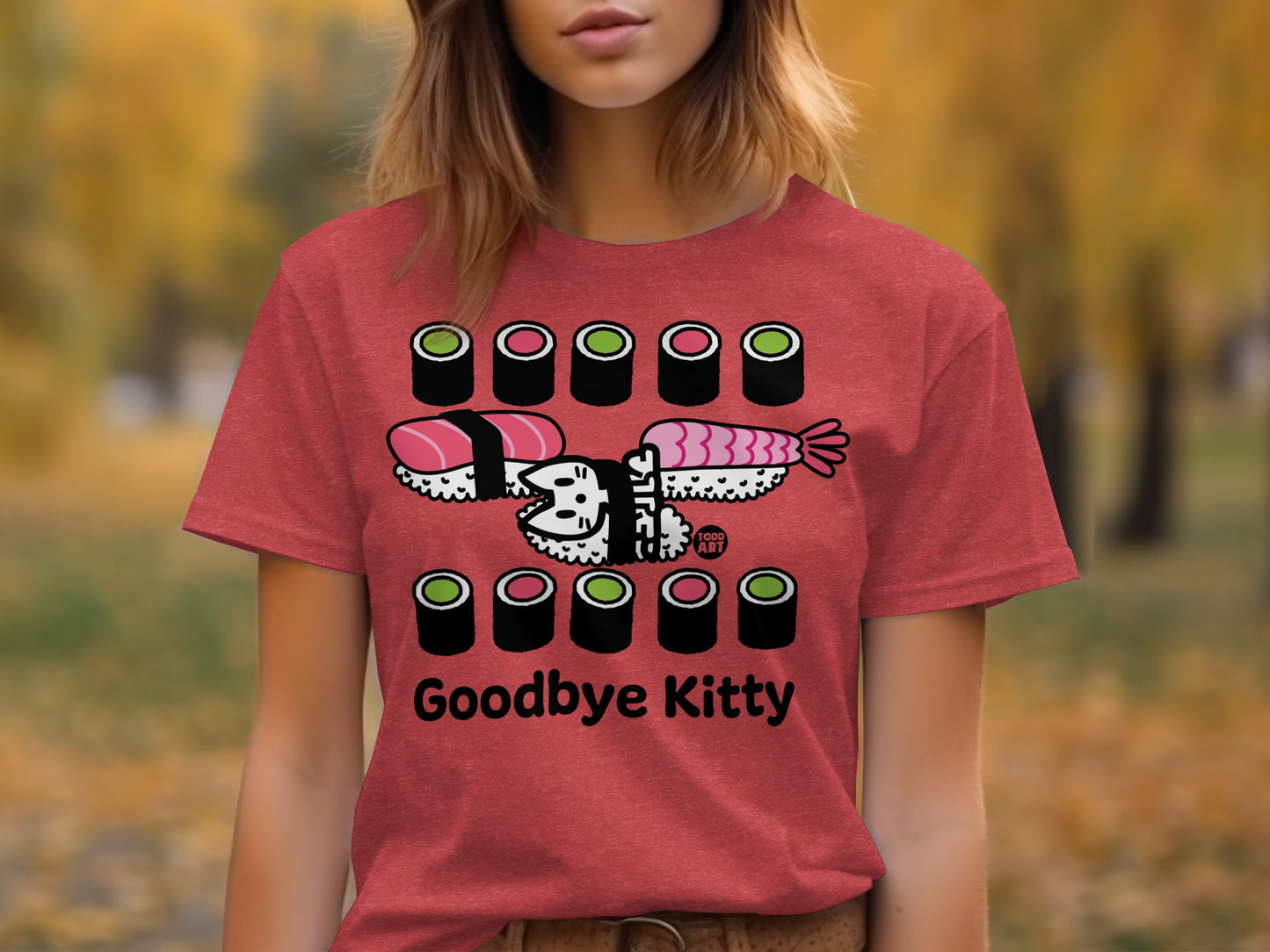 Goodbye Kitty Sushi T-shirt with Colorful Design