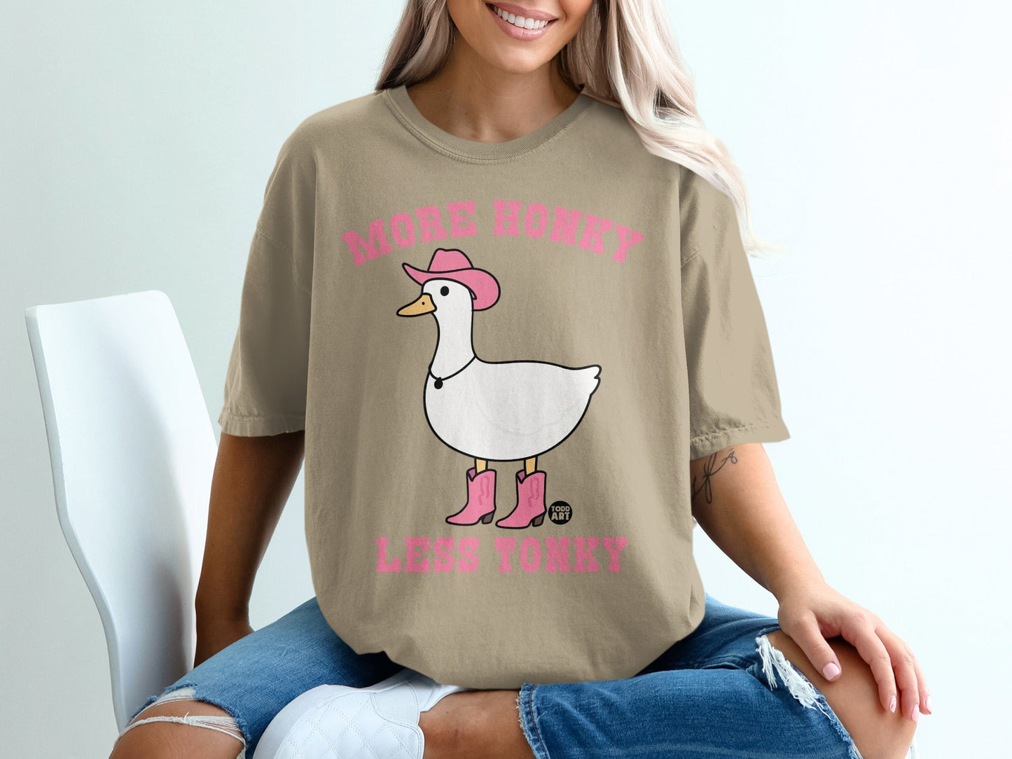 More Honky Less Tonky Duck Print T-Shirt