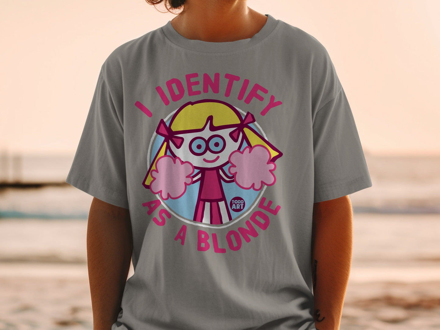 I Identify As A Blonde Graphic Tee Statement Shirt
