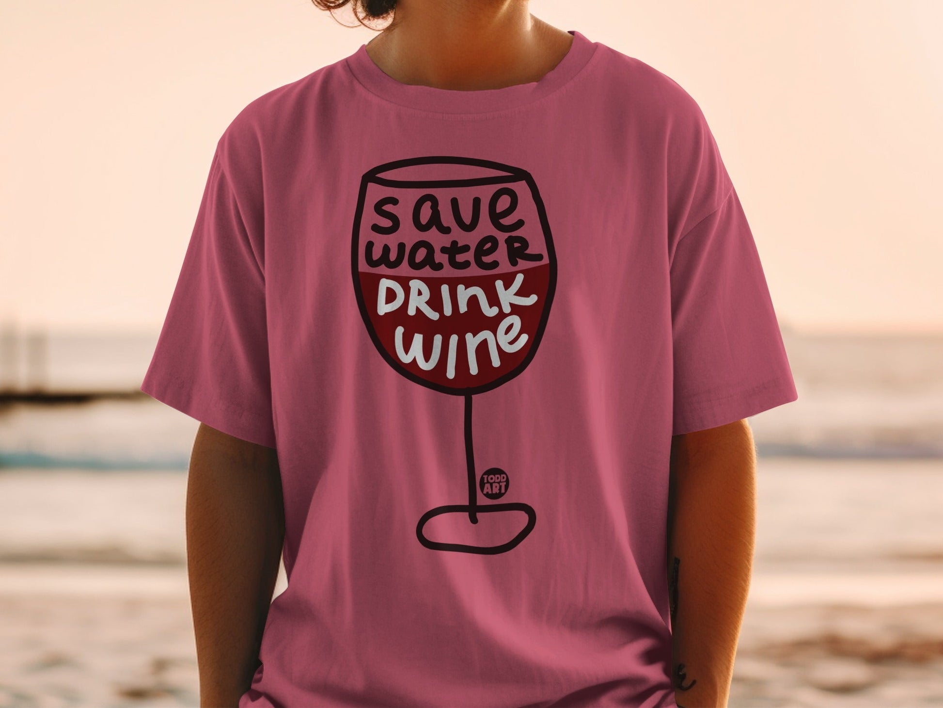 Save Water Drink Wine Graphic T-Shirt
