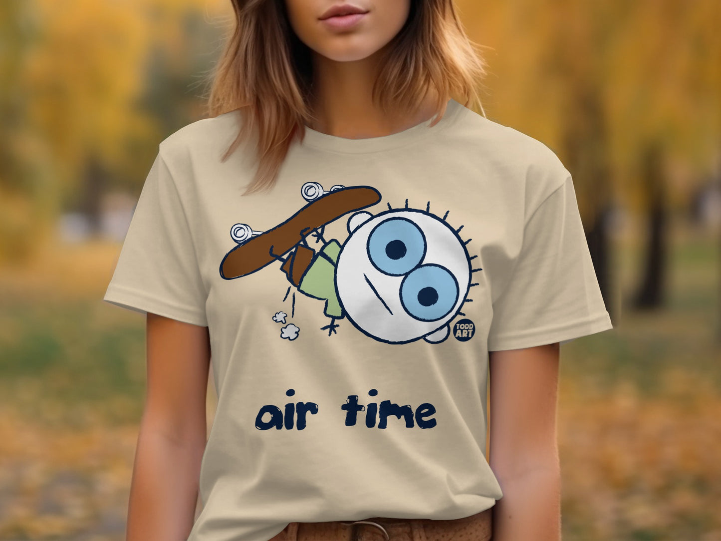 Cartoon Character Enjoying Skateboarding T-Shirt