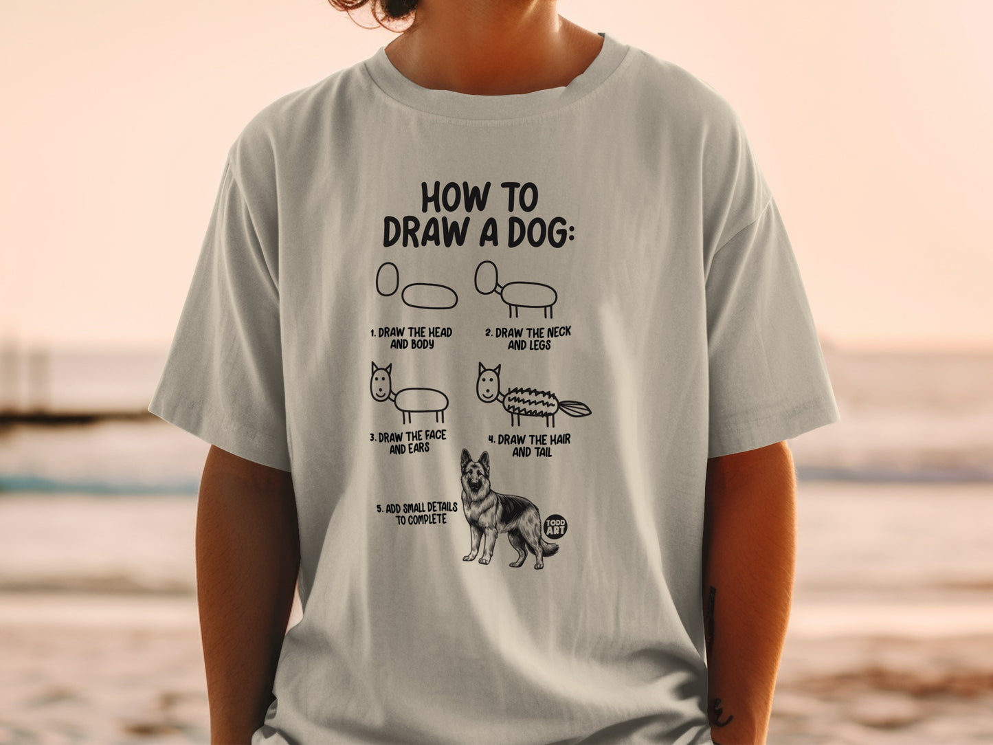 How to Draw a Dog Step by Step Tutorial T-Shirt