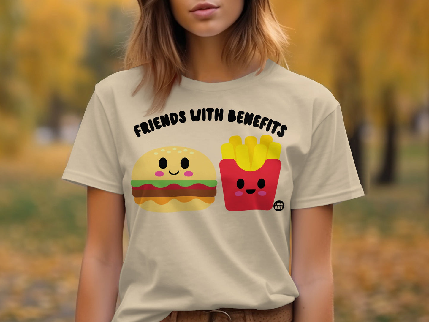 Friends With Benefits Burger and Fries Graphic Shirt