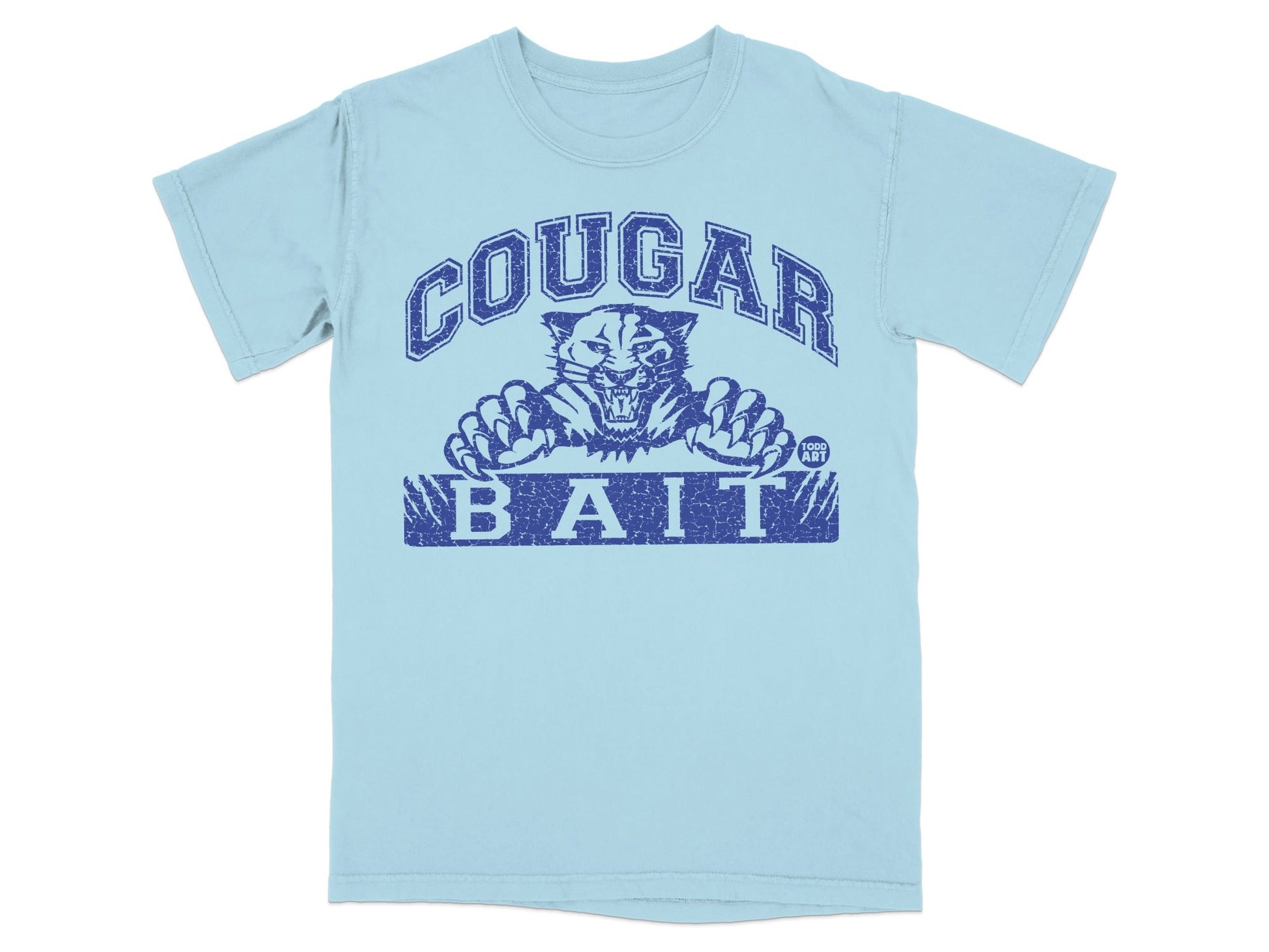 Cougar Bait Graphic T-Shirt with Bold Lettering Design