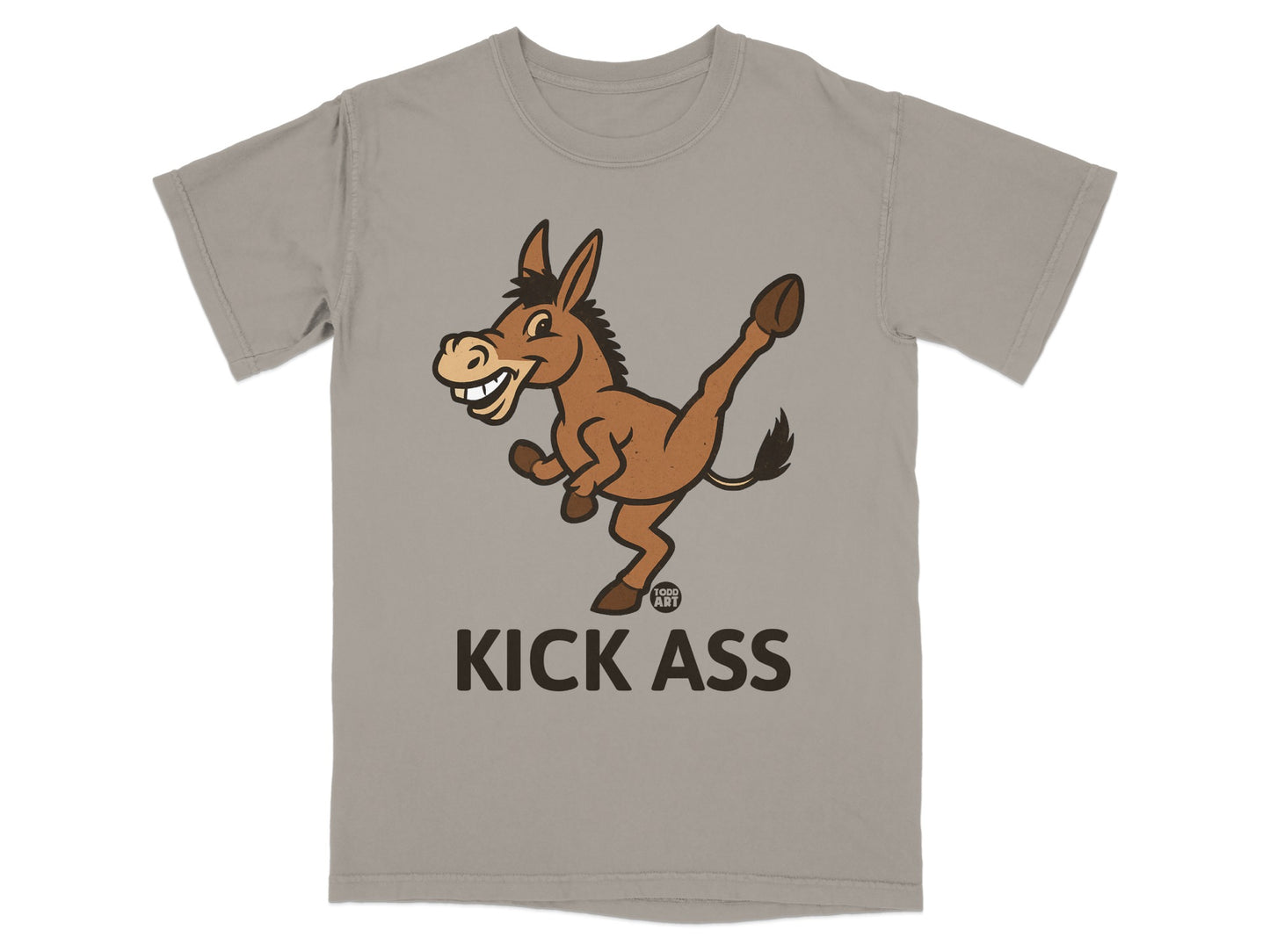 Kick Ass Cartoon Donkey Graphic T-Shirt