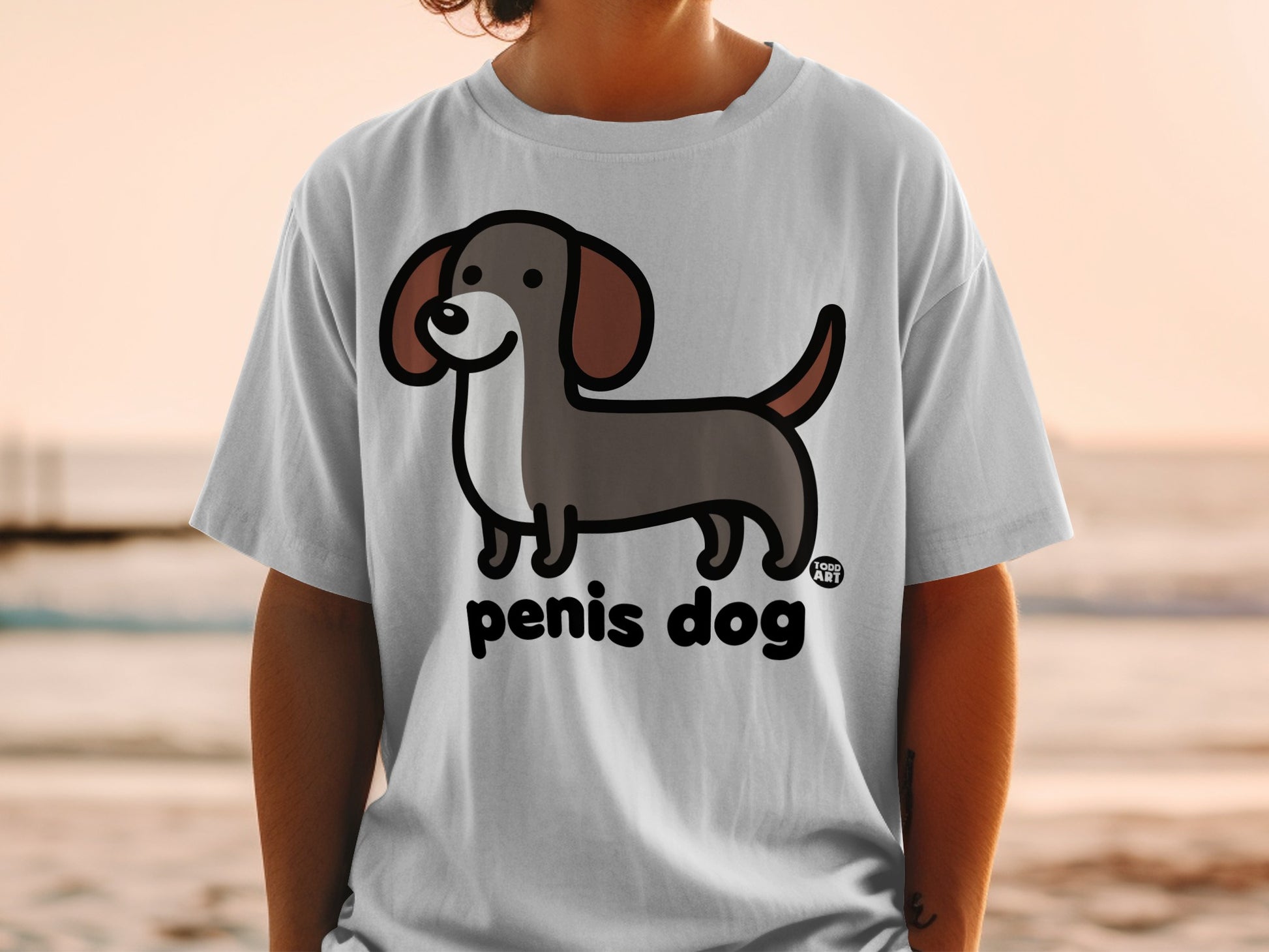 Funny Cartoon Dog Graphic with Amusing Text Shirt