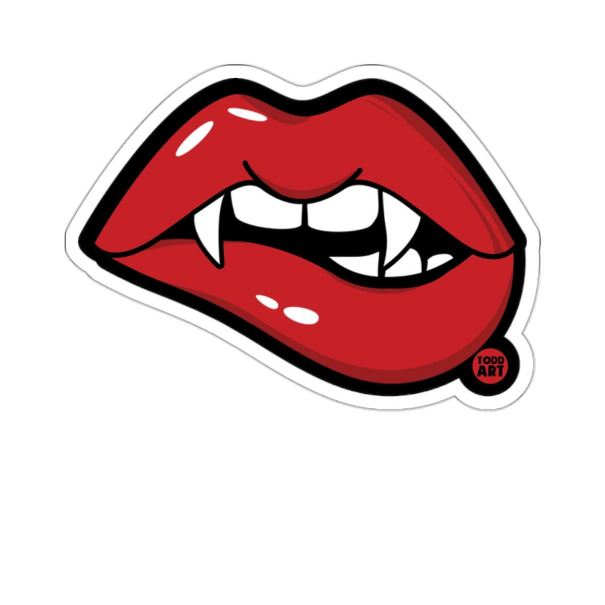 Red Vampire Fangs Lips Design Todd Art 
