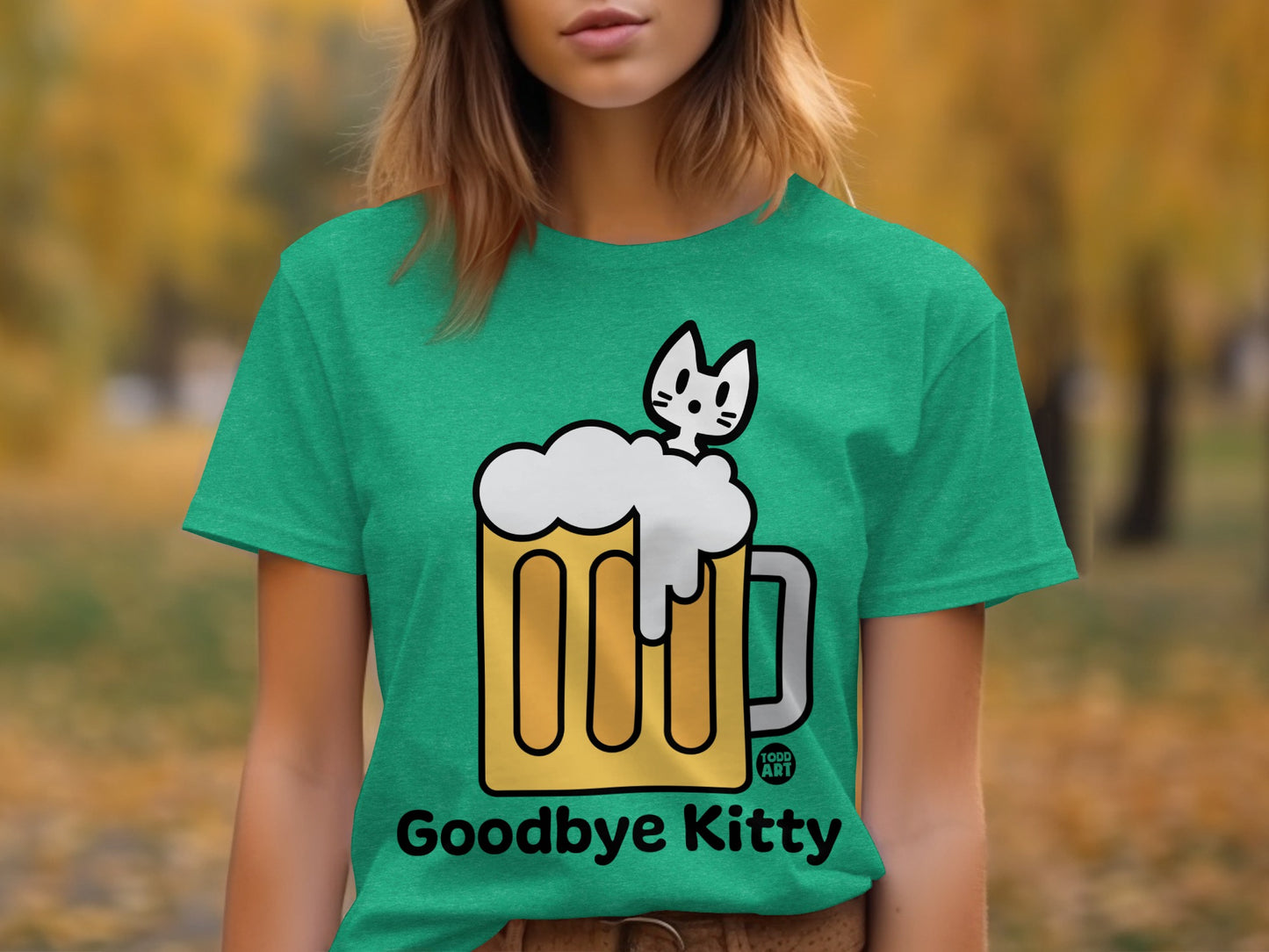 Goodbye Kitty Beer Mug Graphic T-Shirt
