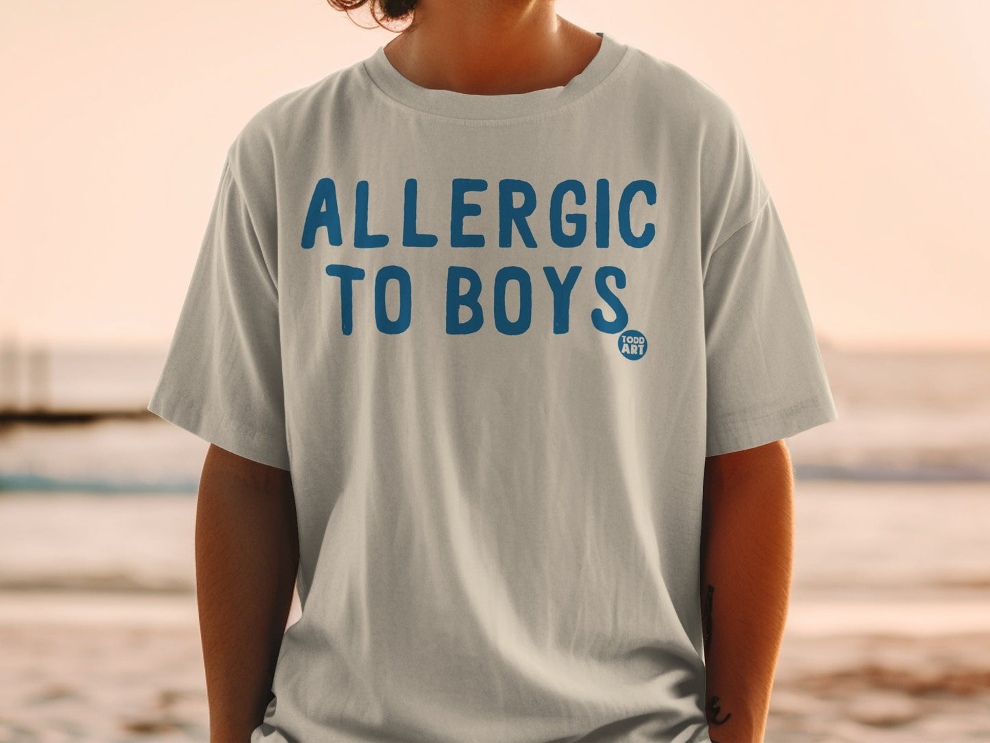 Allergic to Boys Funny Graphic T-shirt for Women