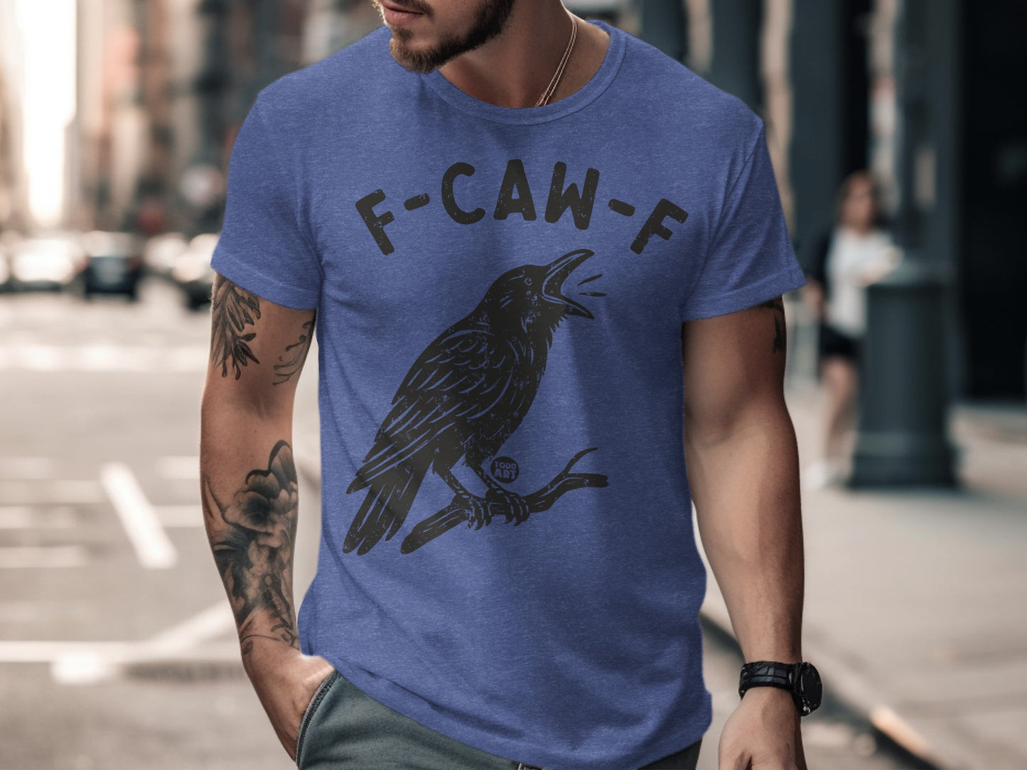 F-CAW-F Graphic Crow Design T-shirt product