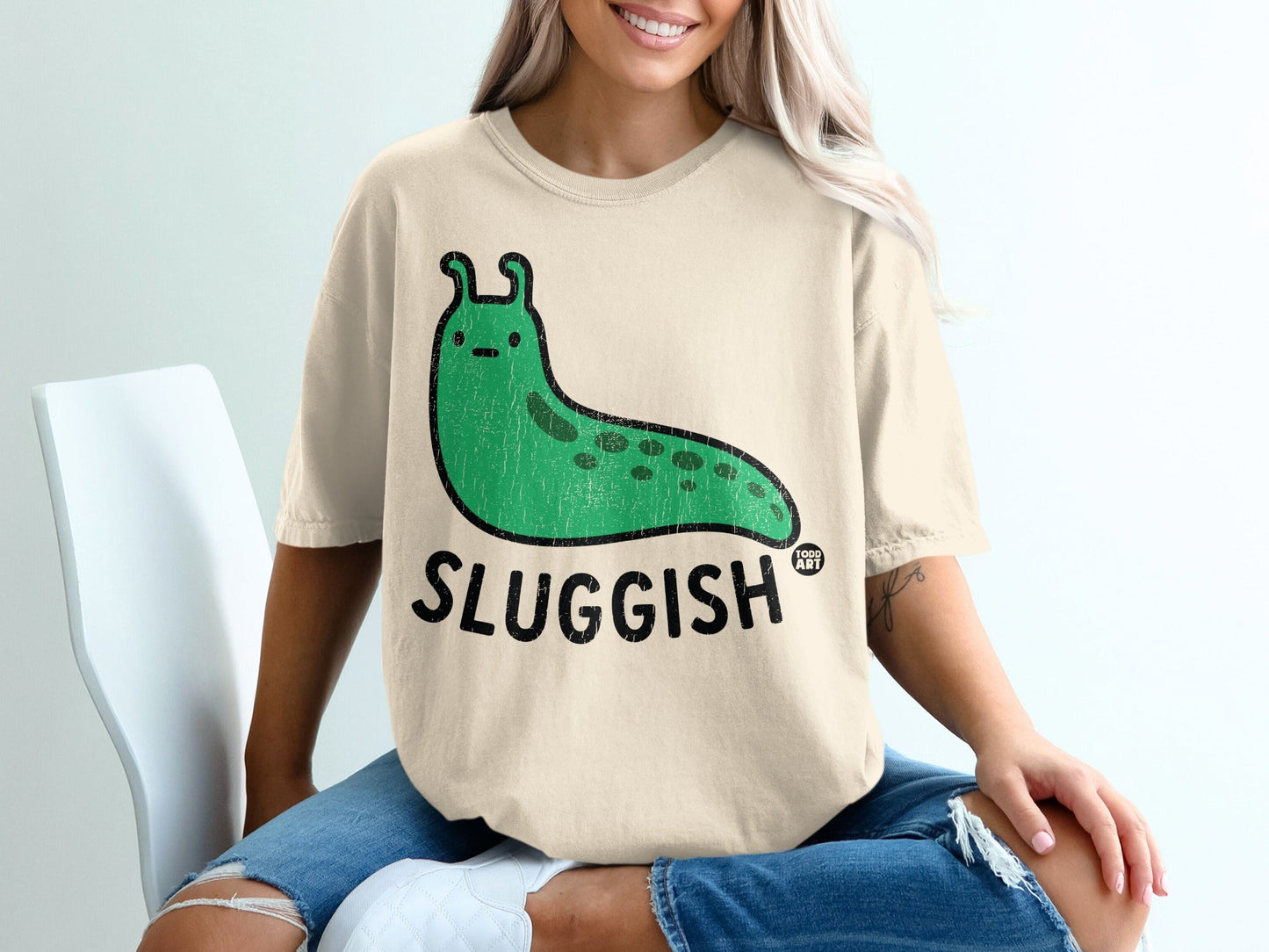 Sluggish Green Slug Graphic Tee Perfect Casual Wear