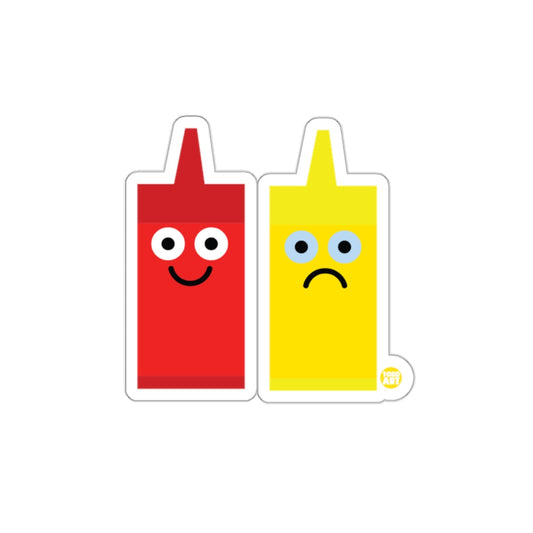 Cute Ketchup and Mustard Cartoon Characters Sticker