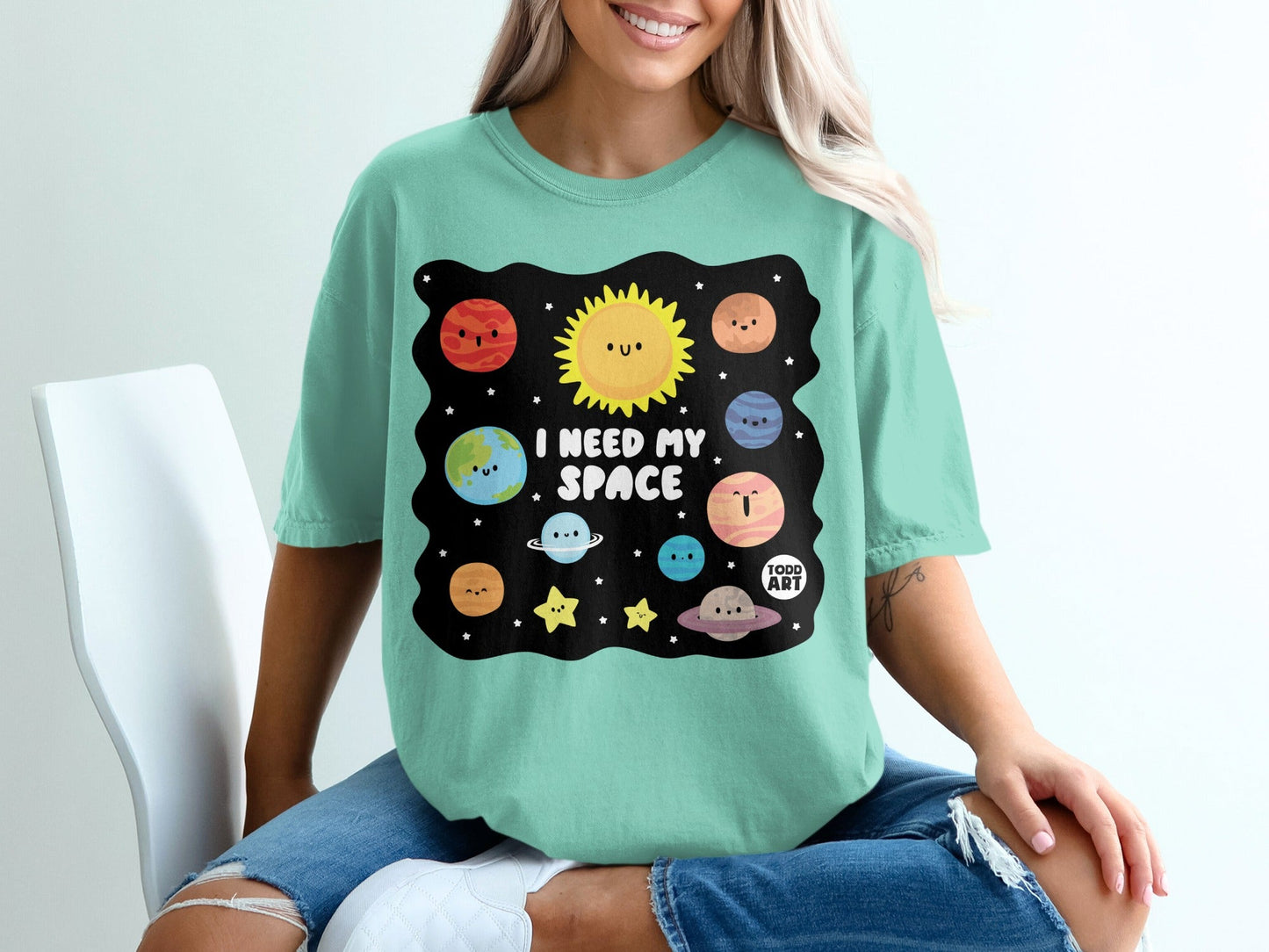 Cute Outer Space Themed I Need My Space T-shirt