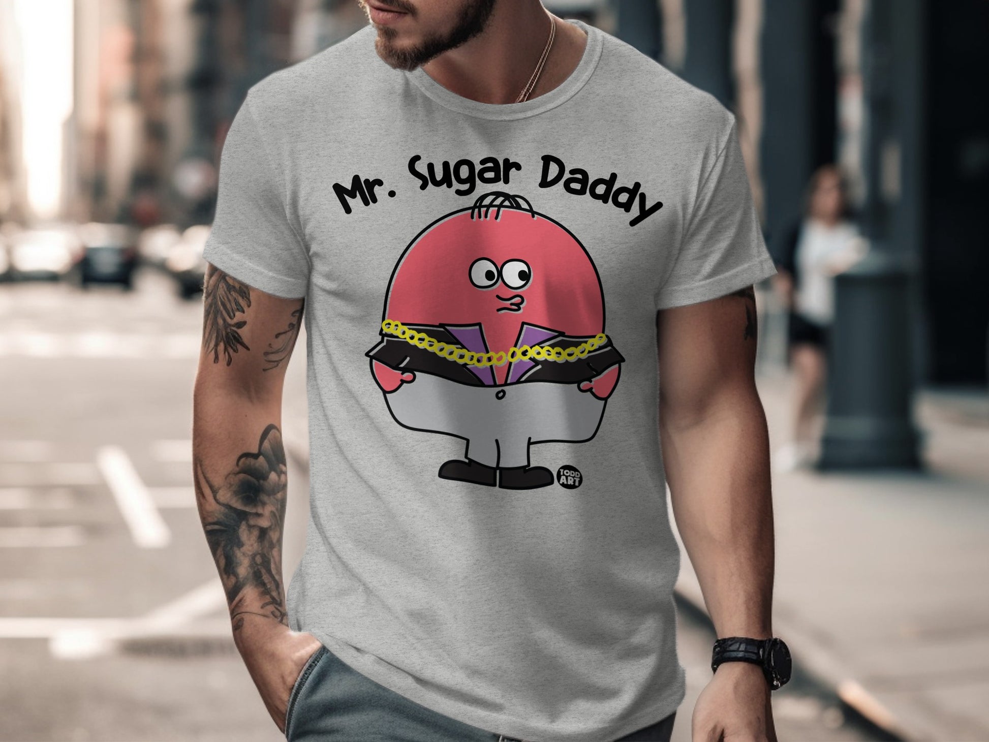 Mr. Sugar Daddy Cartoon Graphic T-Shirt