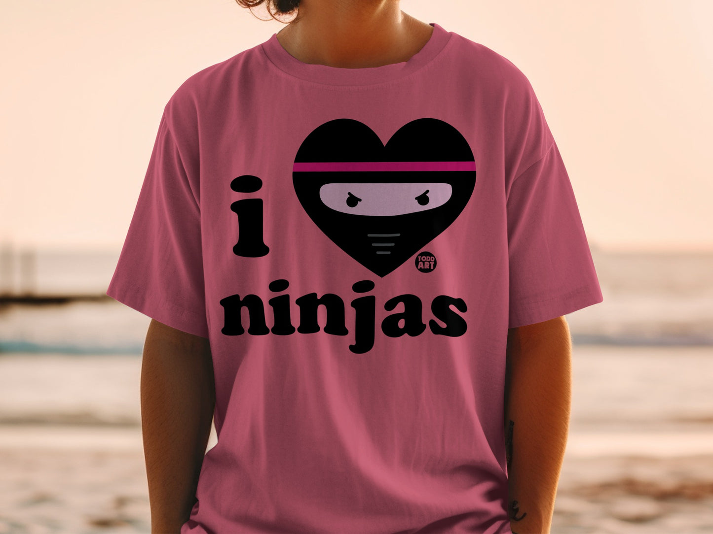 I Love Ninjas Graphic Tee Shirt Unique Design