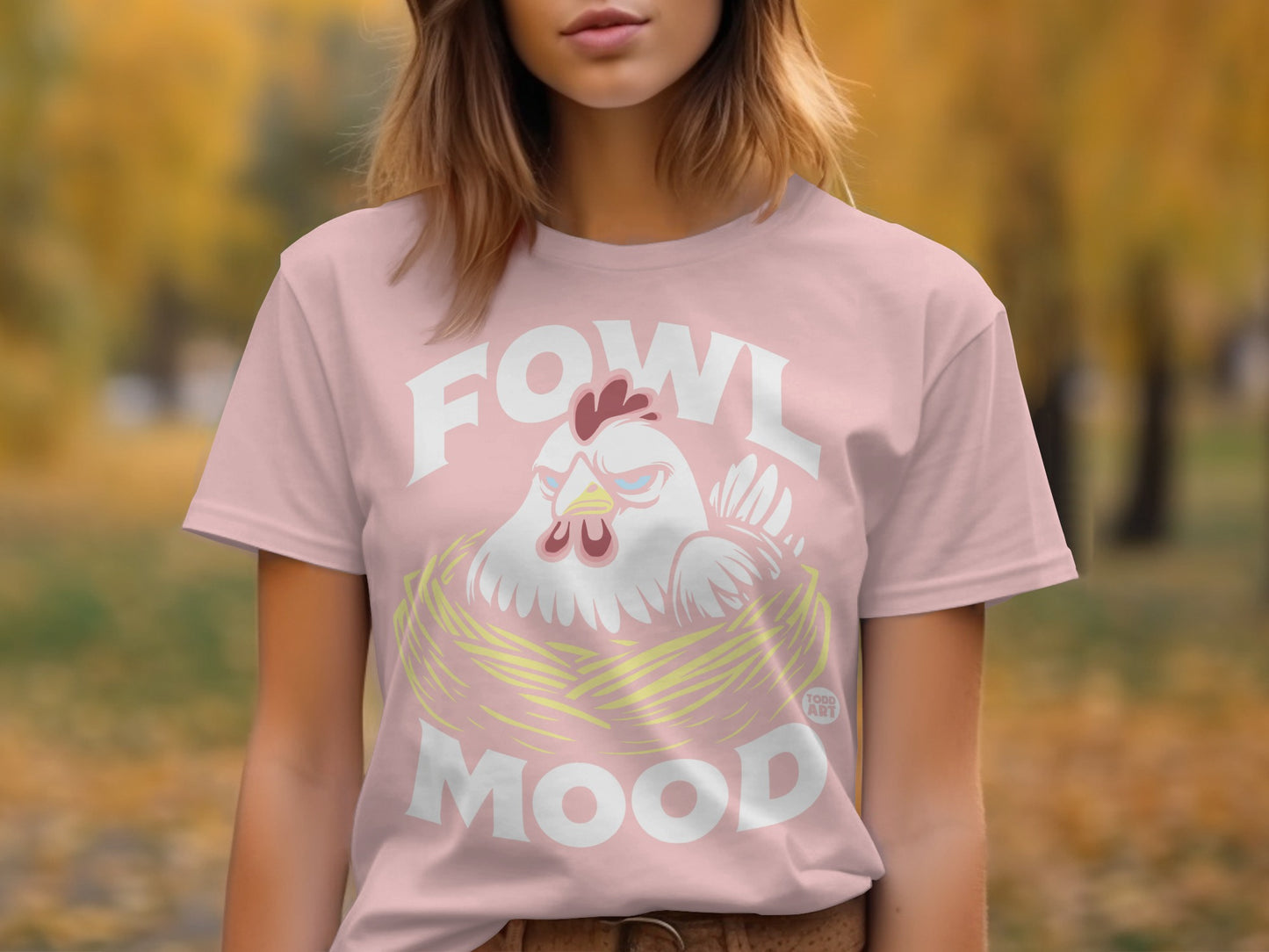 Fowl Mood Chicken Graphic Tee Shirt Trendy Apparel