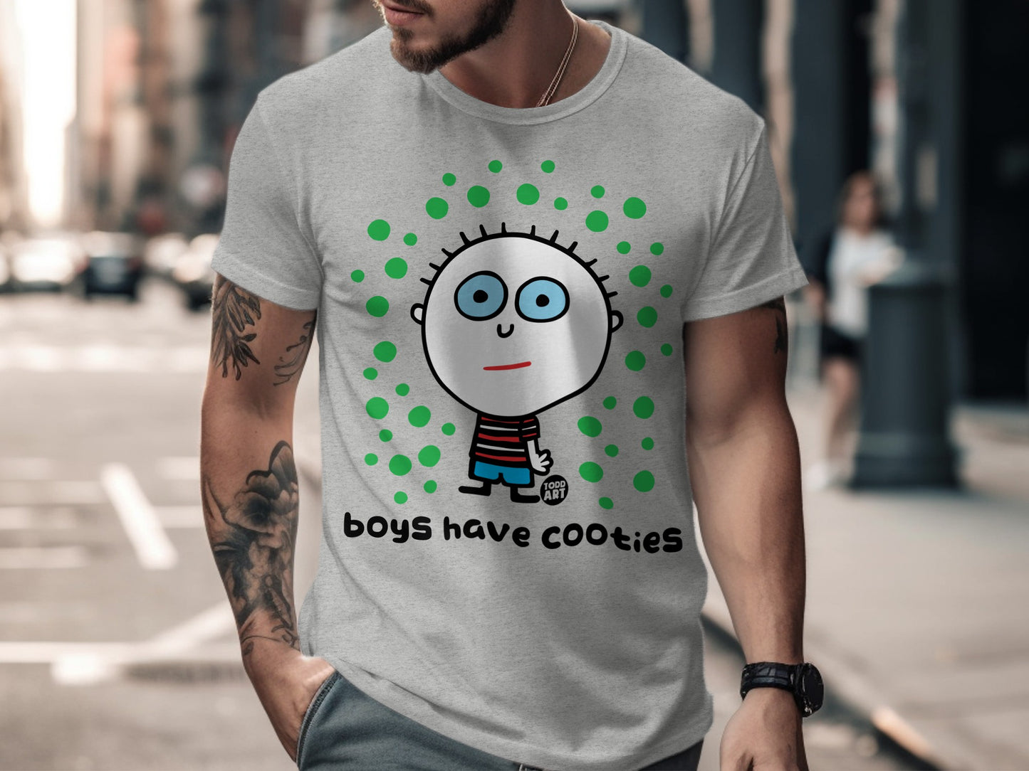 Boys Have Cooties Cartoon Character T-shirt