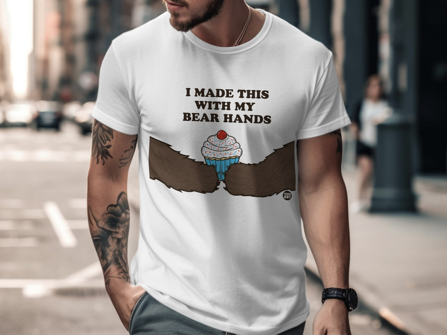 Funny I Made This With My Bear Hands Graphic T-shirt