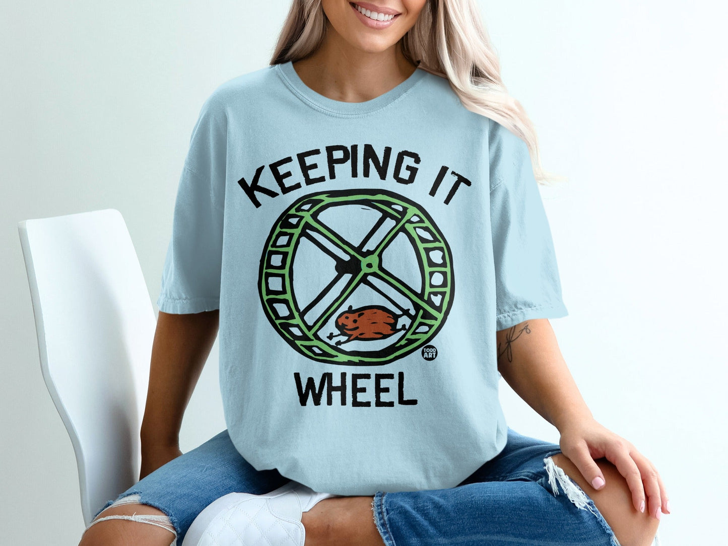 Keeping It Wheel Hamster Graphic T-shirt