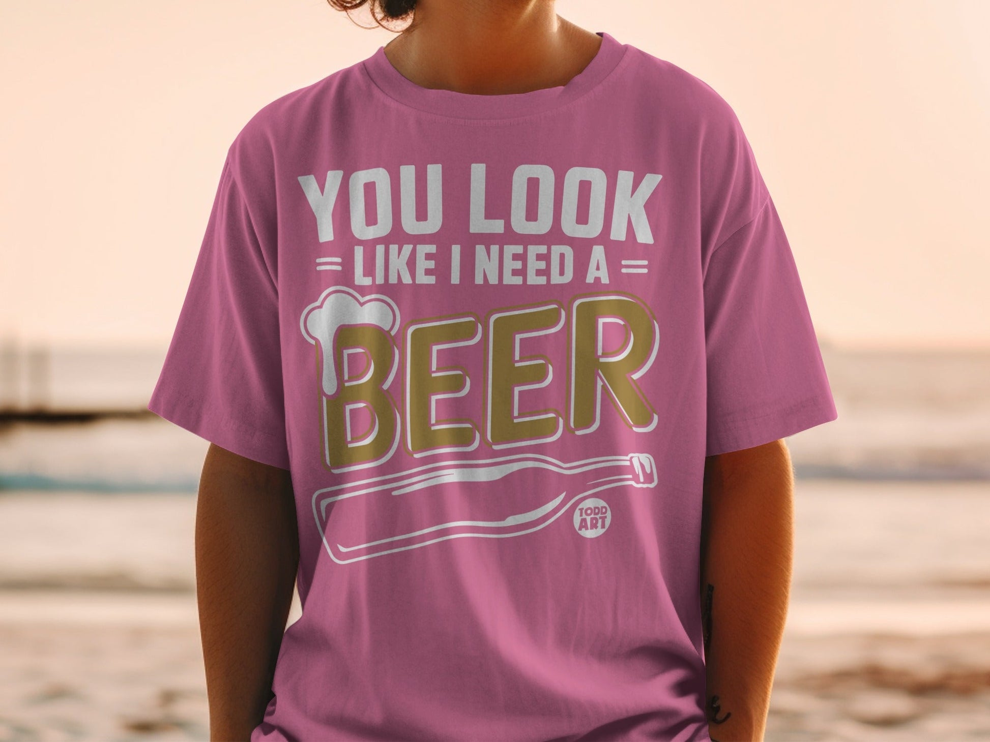You Look Like I Need A Beer Funny Graphic T-Shirt