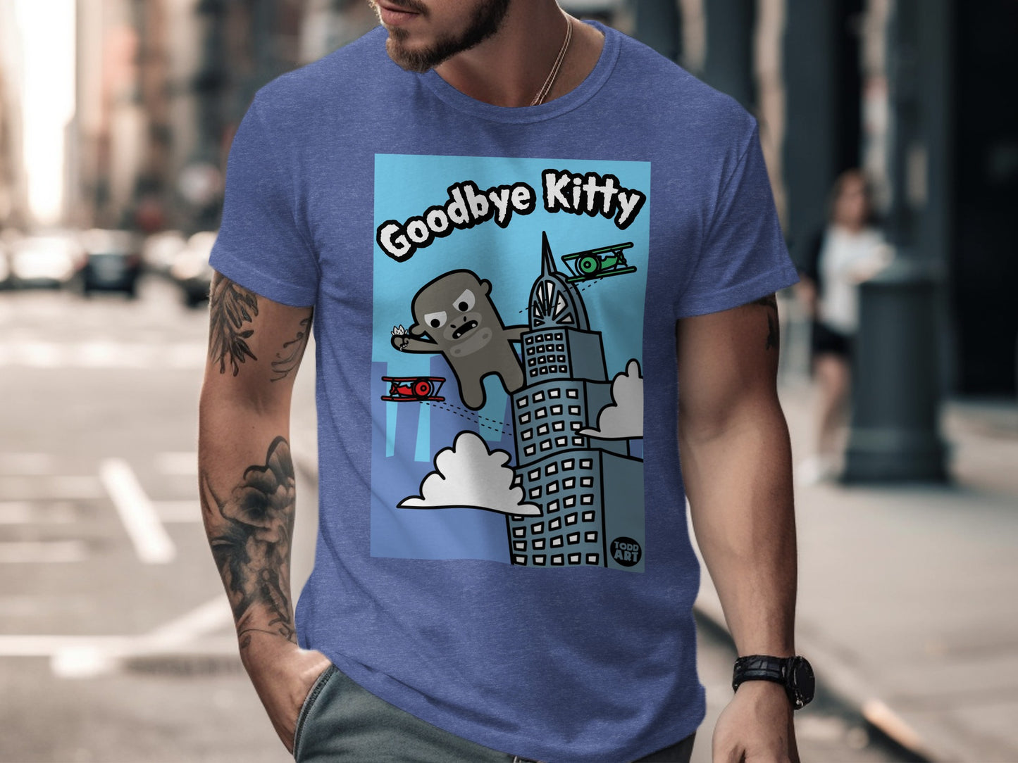 Goodbye Kitty Funny Graphic T-Shirt for Casual Wear