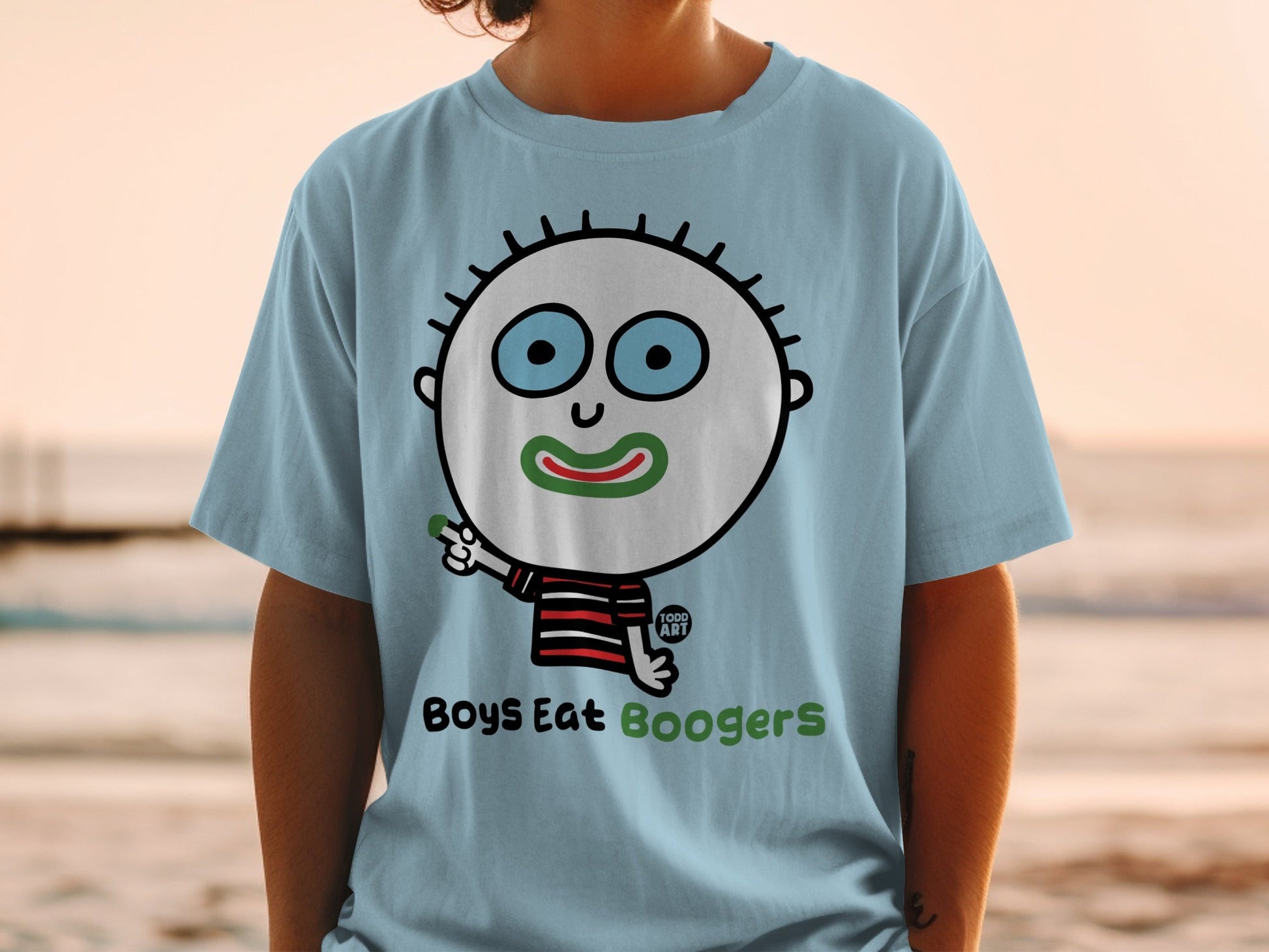 Boys Eat Boogers Cartoon Graphic Shirt for Kids