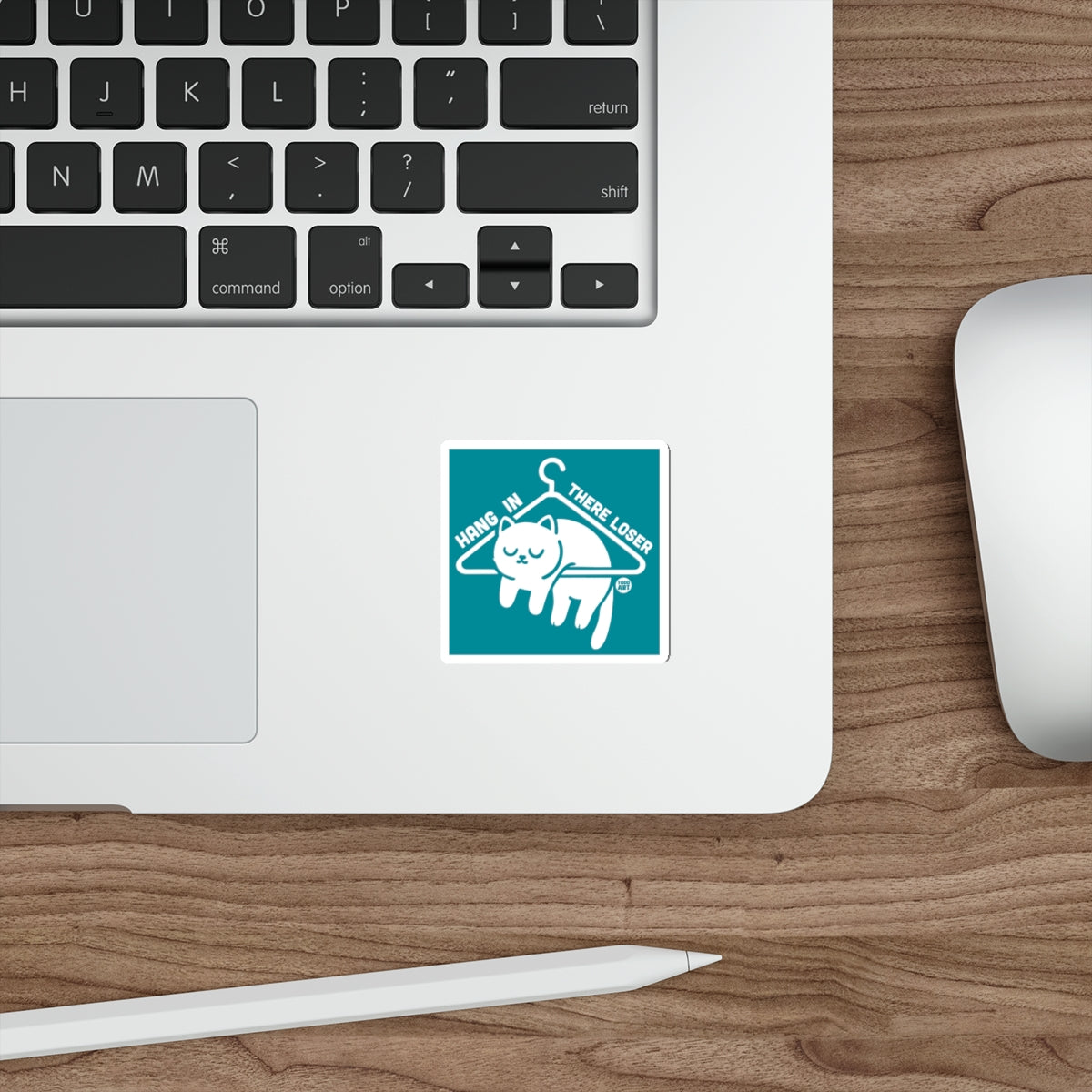 Hang In There Loser Cat Hanger Sticker for Laptops