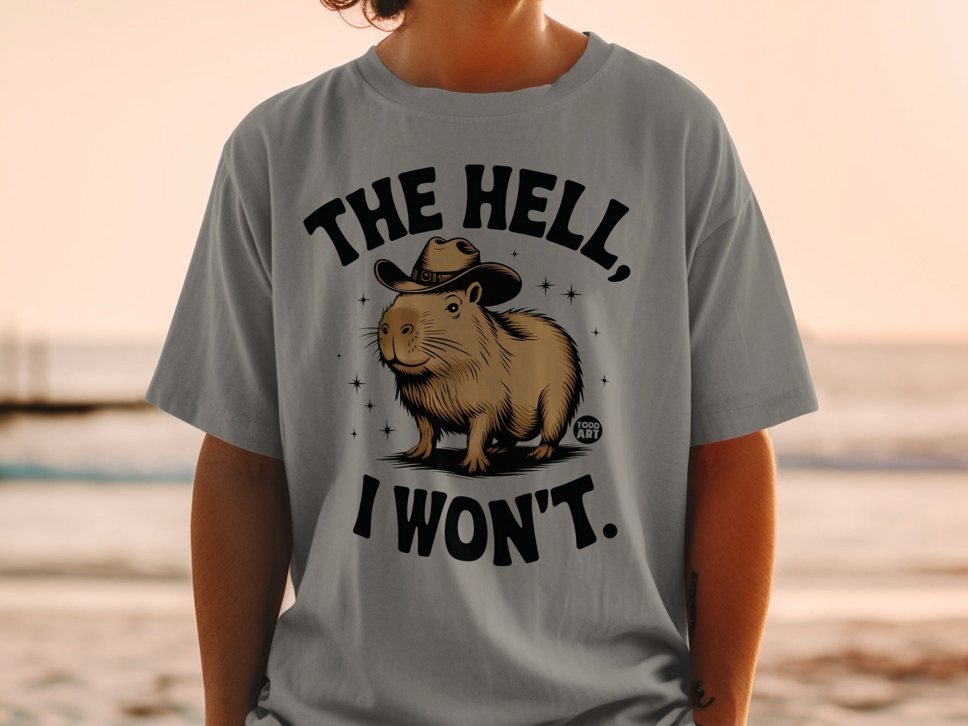 The Hell I Won't Capybara Cowboy Statement T-shirt
