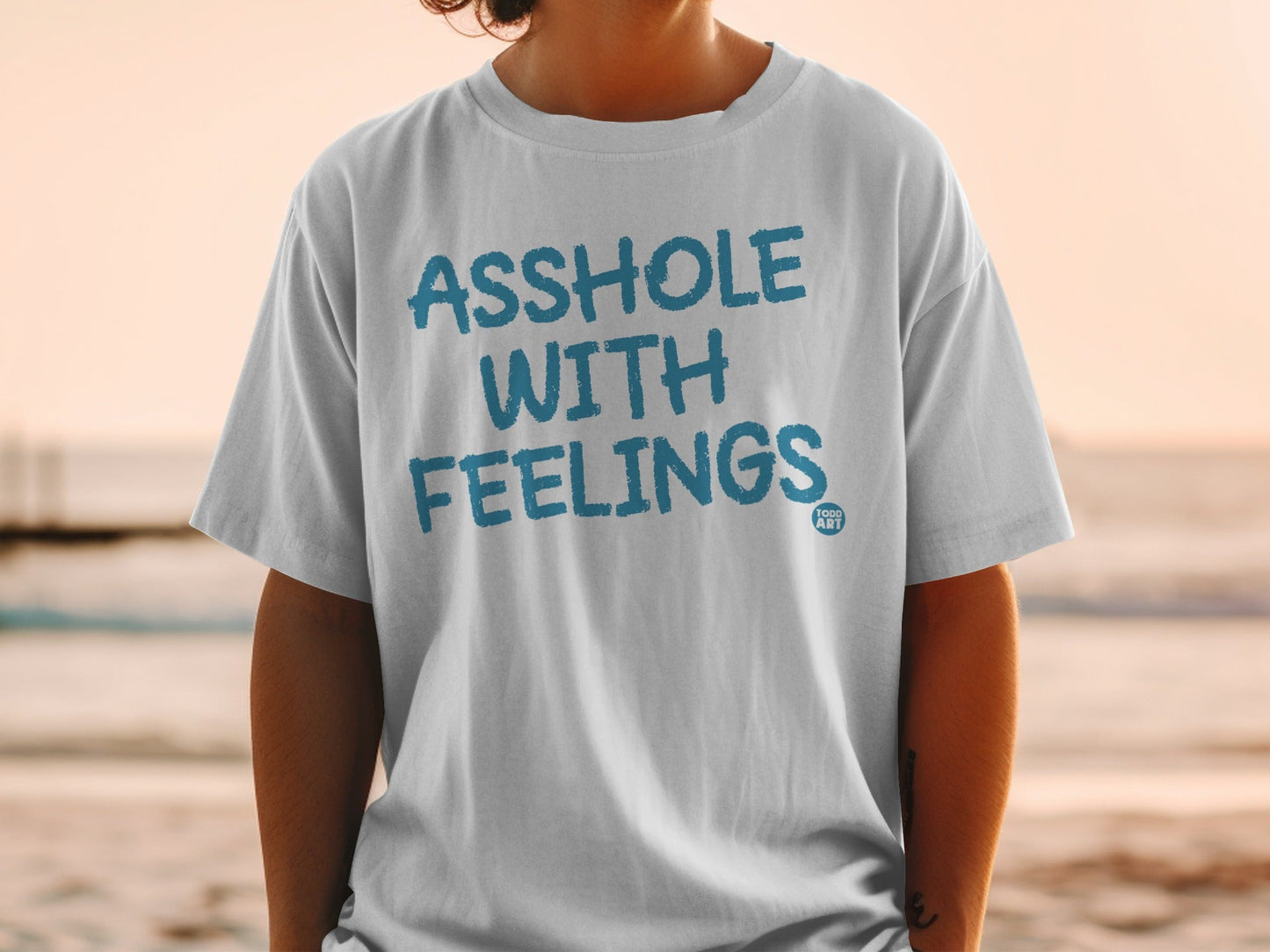 ASSHOLE WITH FEELINGS Statement T-Shirt for Sale Now