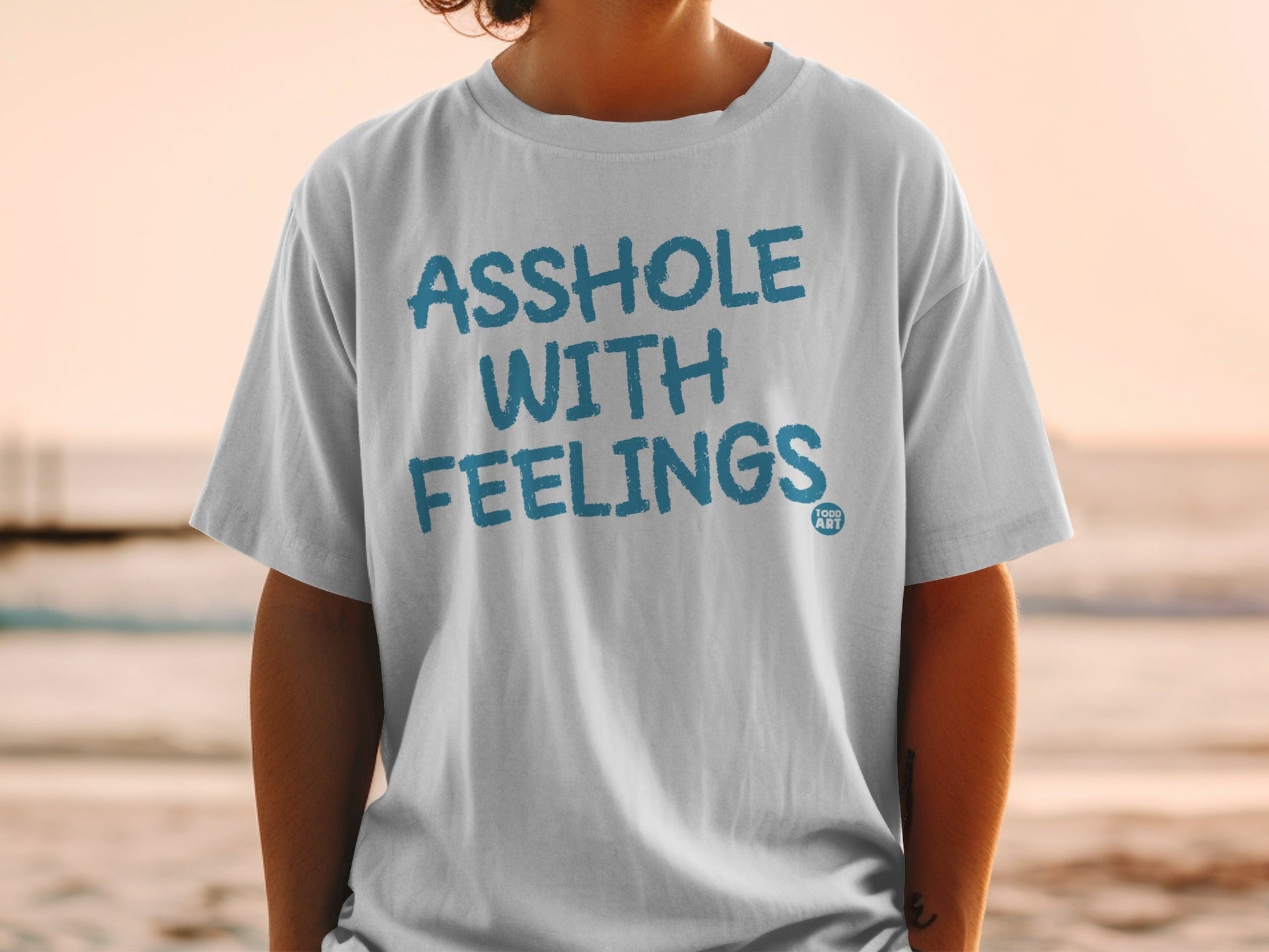 ASSHOLE WITH FEELINGS Statement T-Shirt for Sale Now