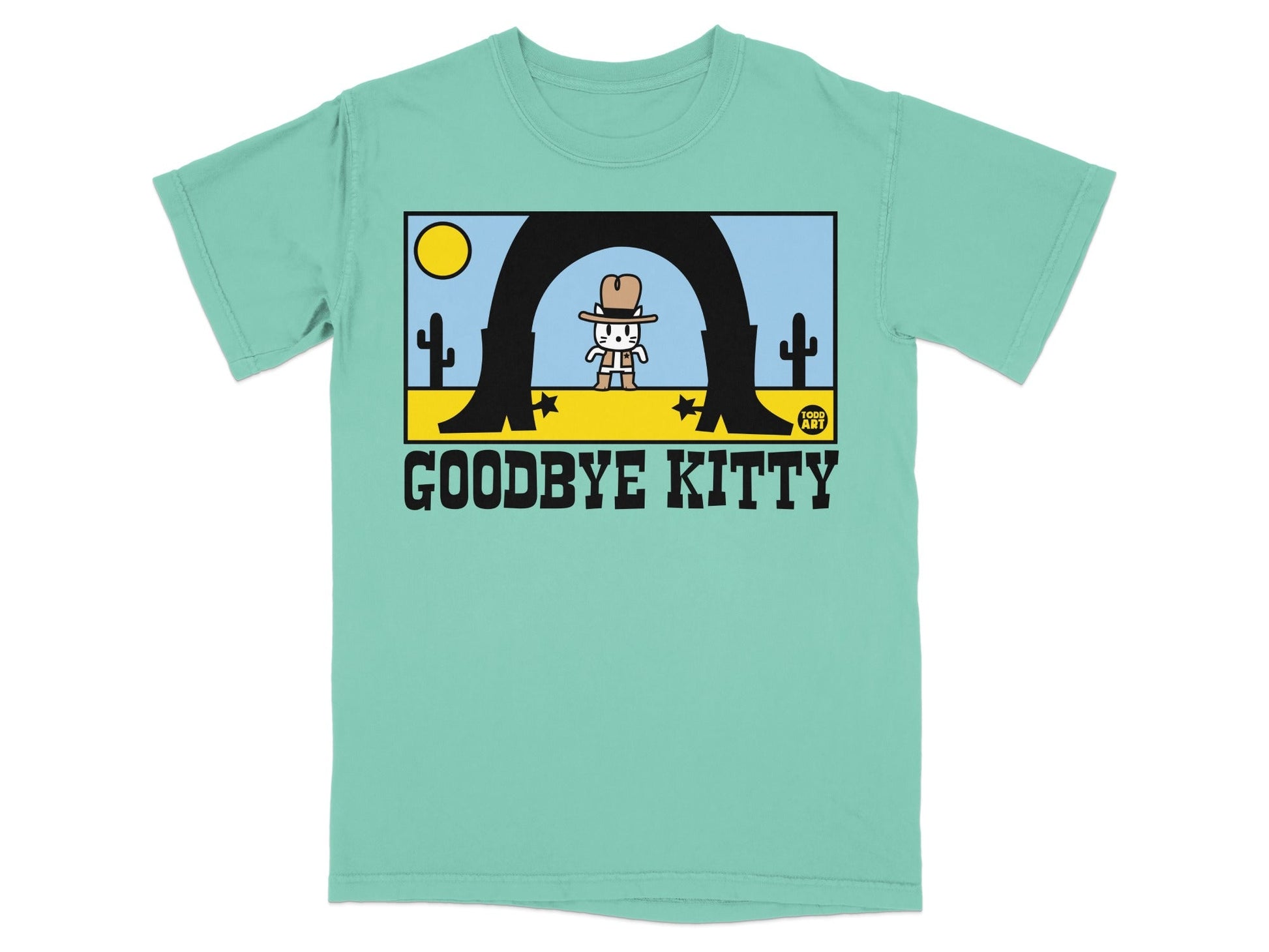 Goodbye Kitty Cowboy Desert Scene T-shirt