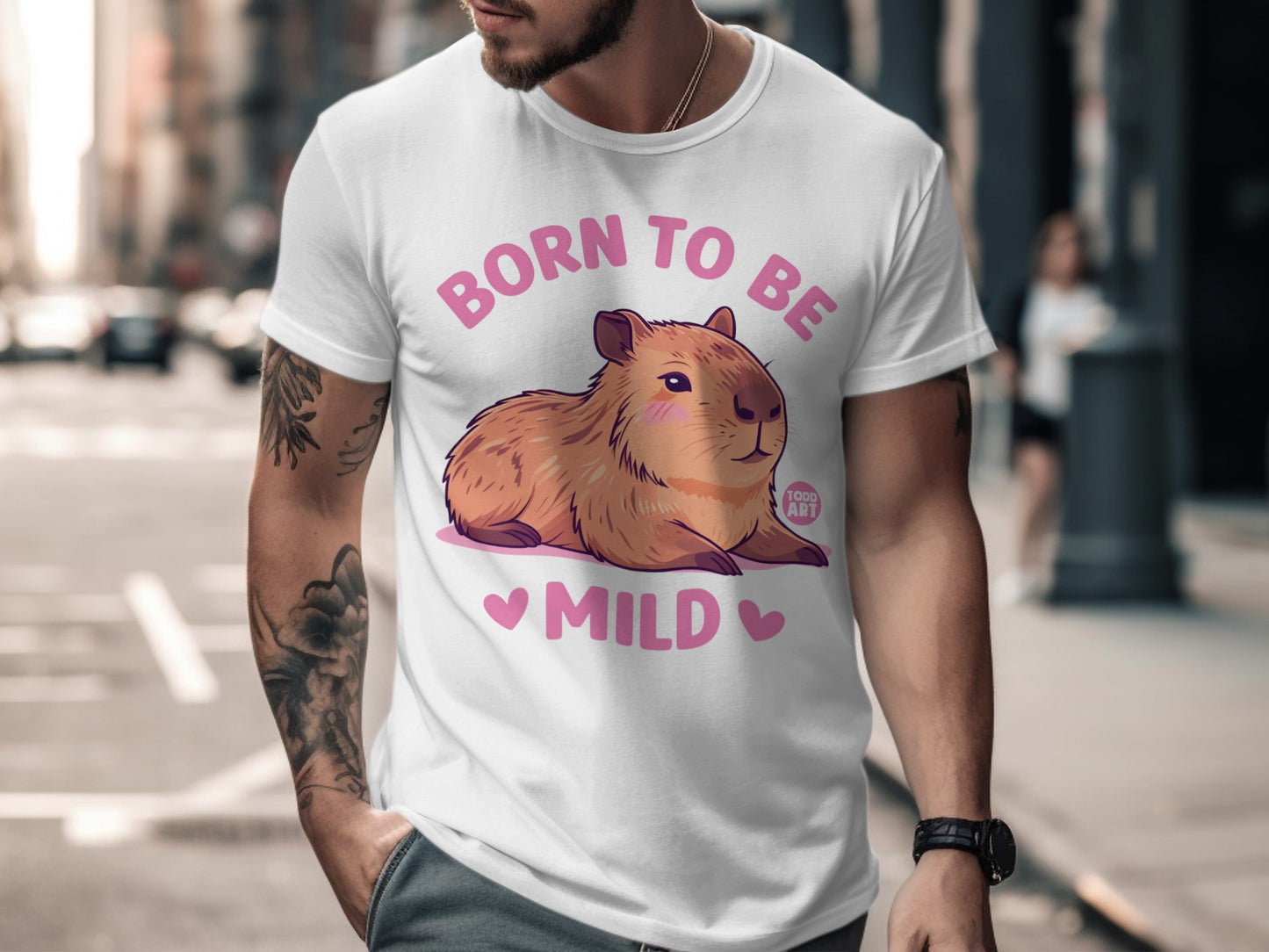 Born To Be Mild Capybara Cute Animal T-shirt