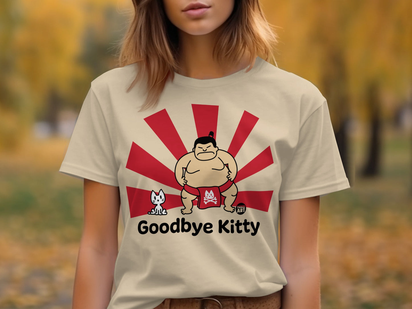 Goodbye Kitty Funny Graphic T-Shirt