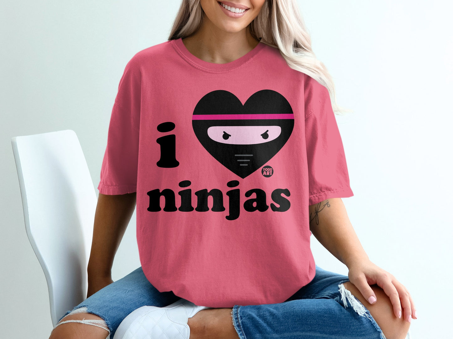 I Love Ninjas Shirt Funny Graphic Tee Casual Outfit