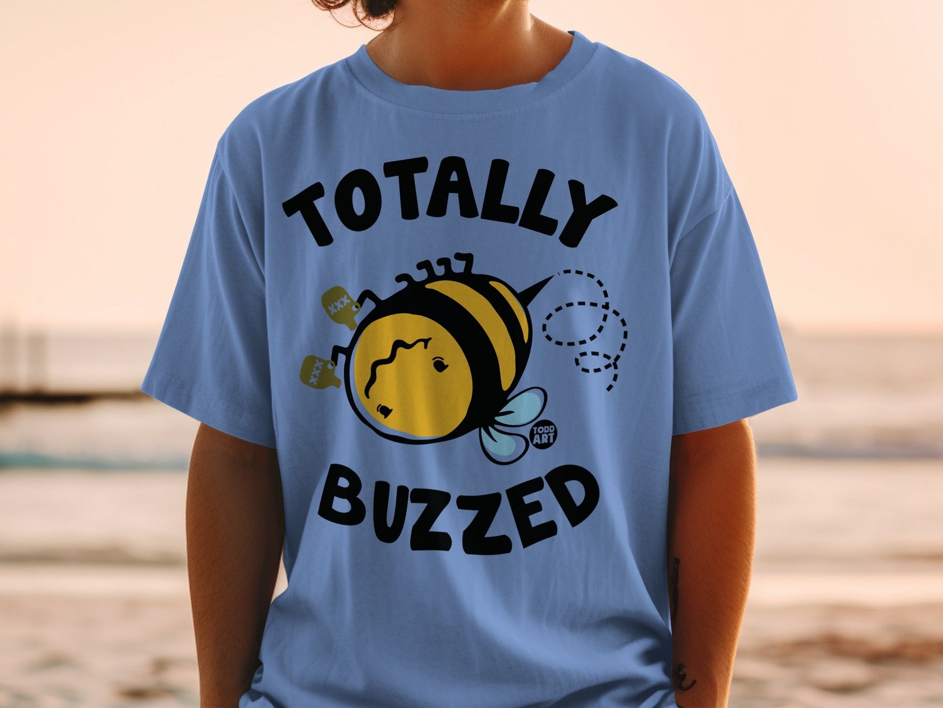 Totally Buzzed Cute Bee Graphic T-Shirt