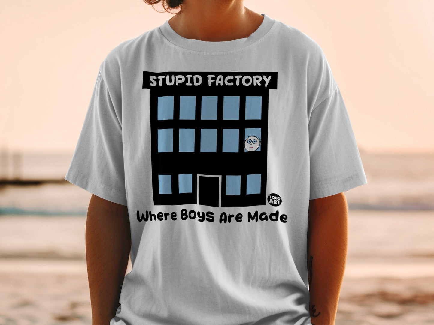 Stupid Factory Where Boys Are Made Graphic Shirt