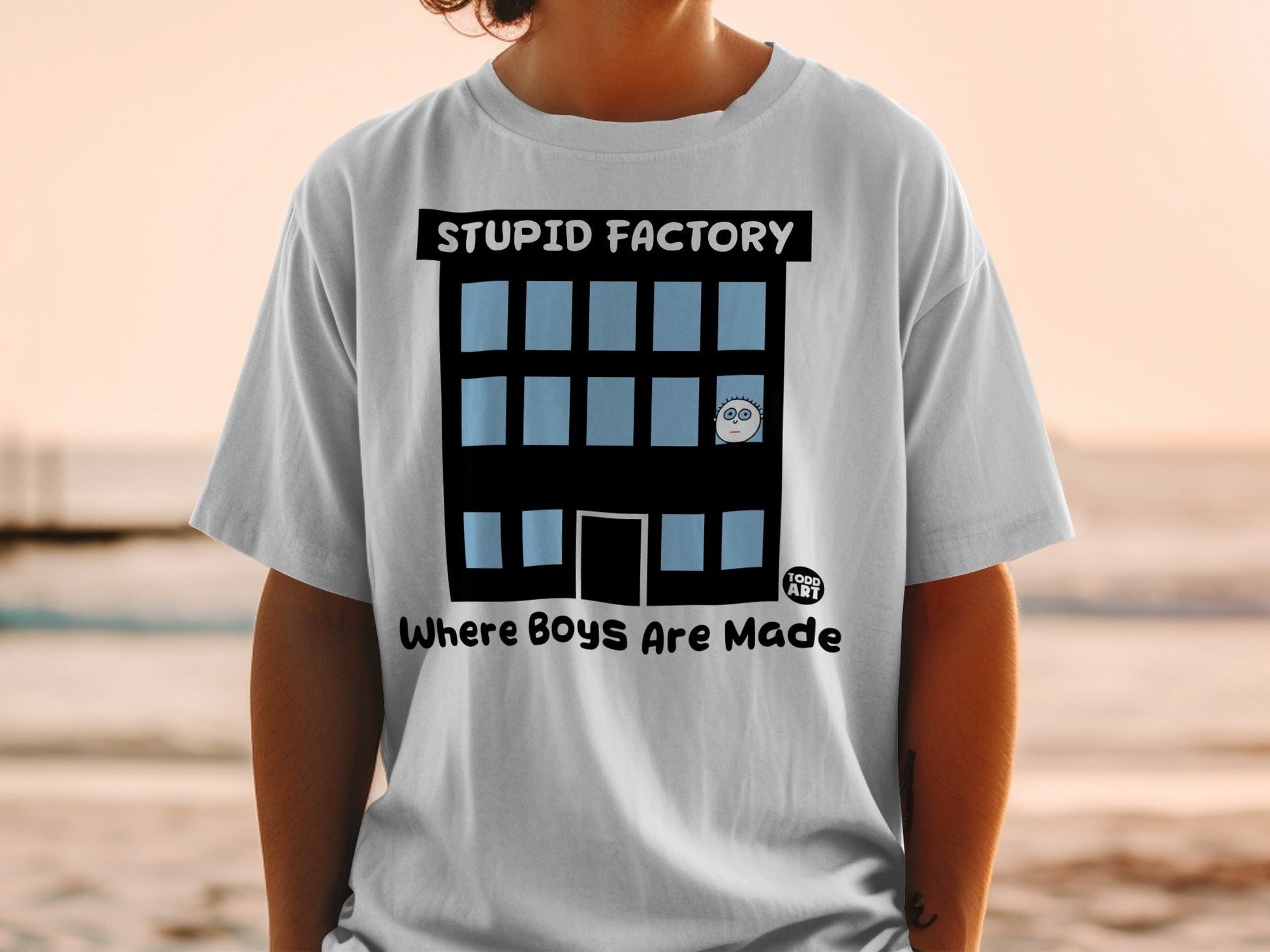 Stupid Factory Where Boys Are Made Graphic Shirt