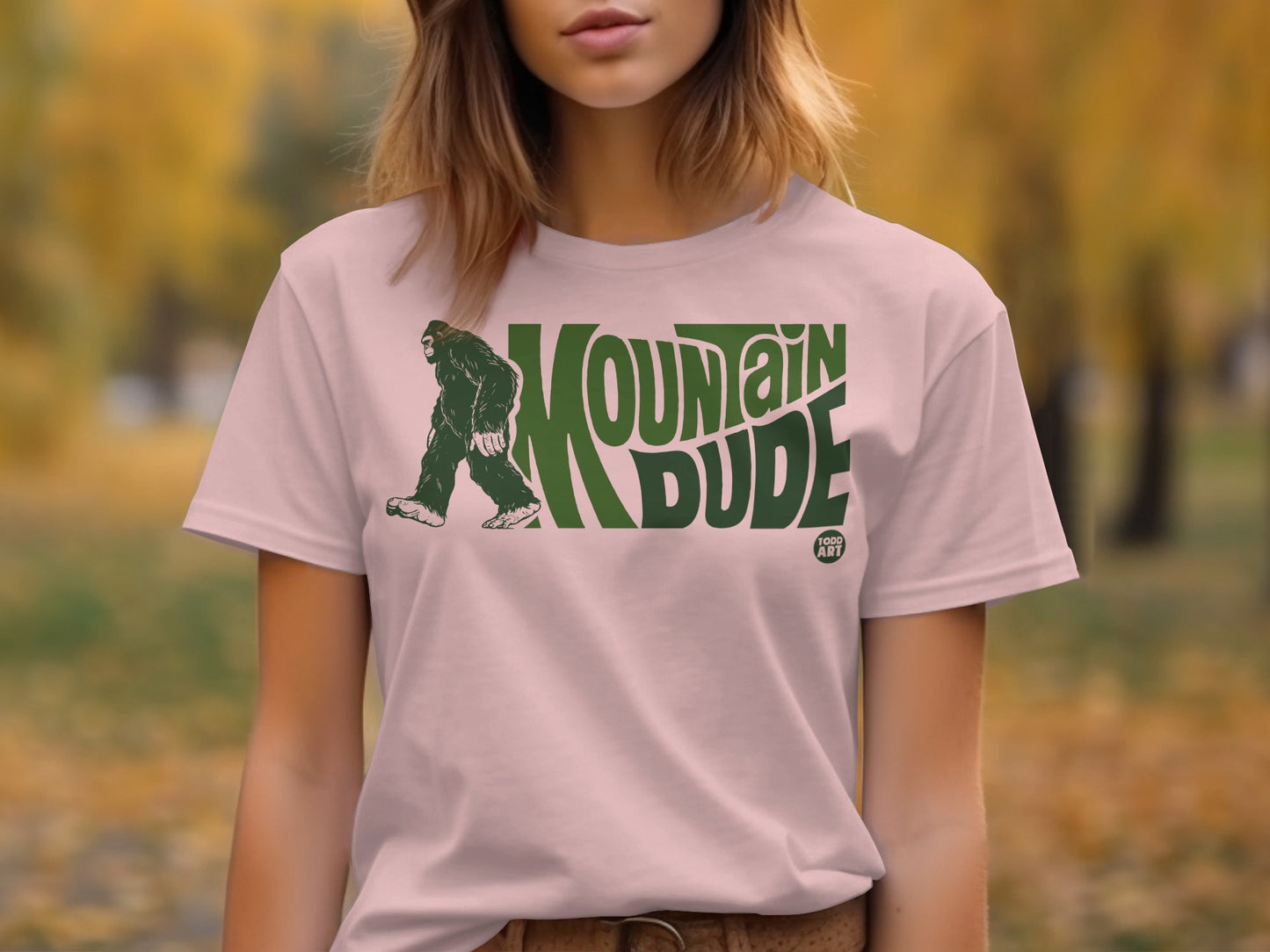 Mountain Dude Graphic T-shirt with Bigfoot Design