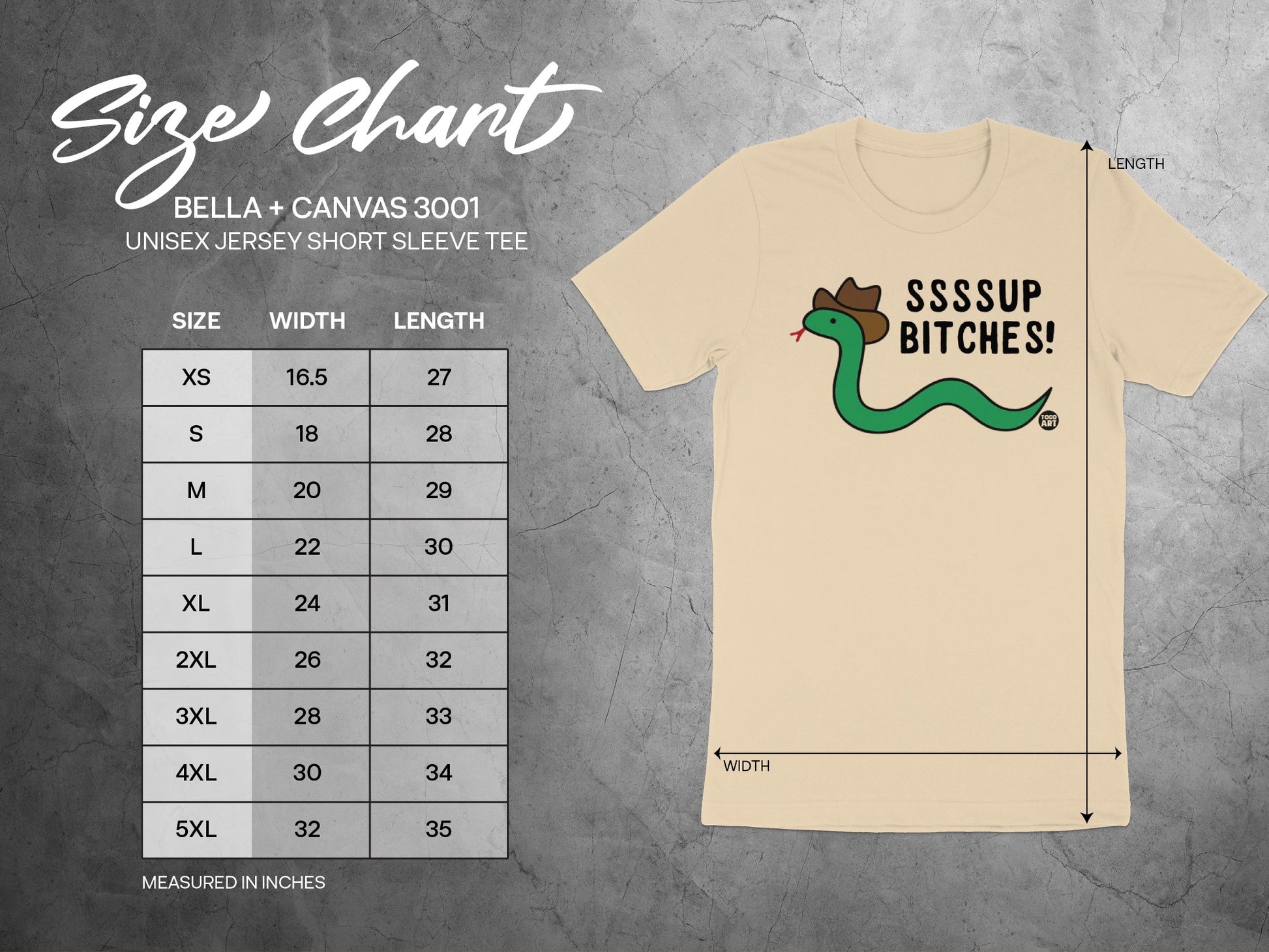 Funny SSSSSup Bitches Snake Short Sleeve Tee