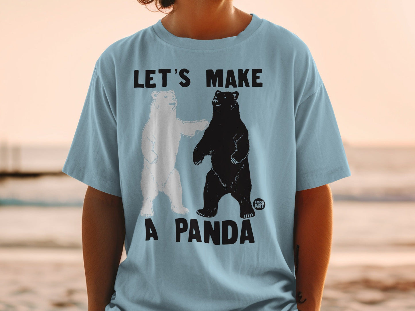 LET'S MAKE A PANDA Funny Bears Graphic T-Shirt