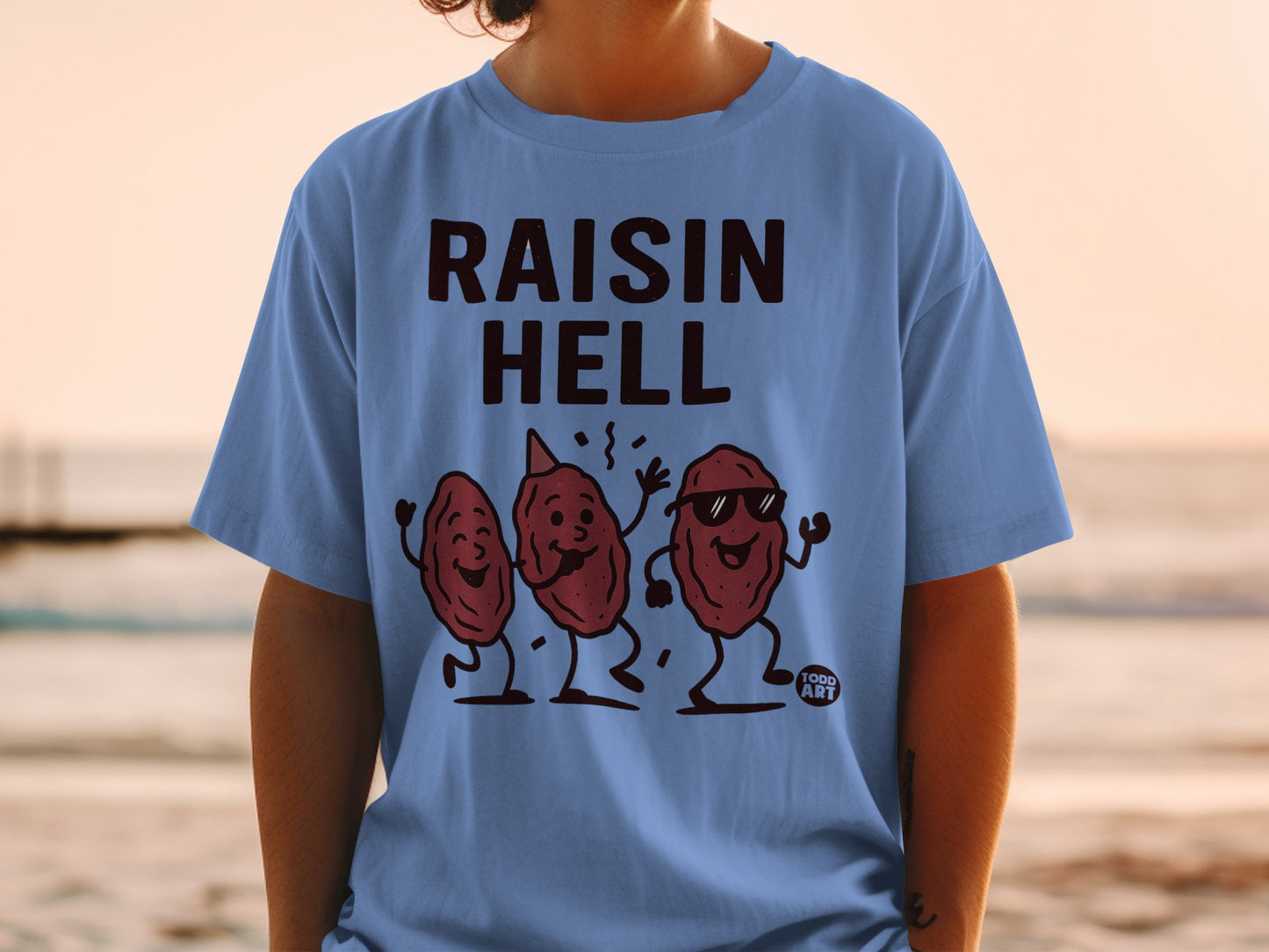 Raisin Hell Funny Party Raisins Dancing Light Blue product type