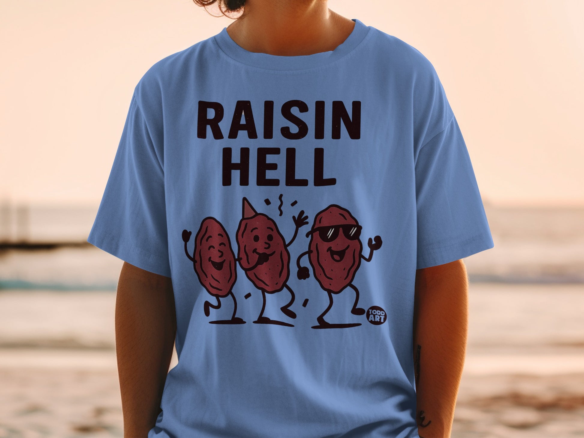 Raisin Hell Funny Party Raisins Dancing Light Blue product type